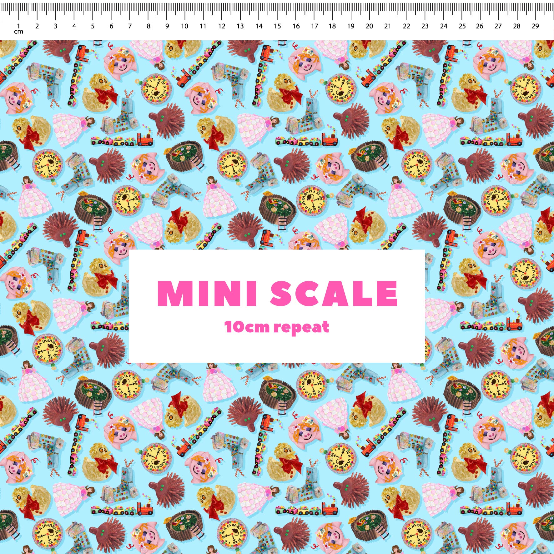 Preorder Fabric: Woman's Weekly Birthday Cakes (Blue)