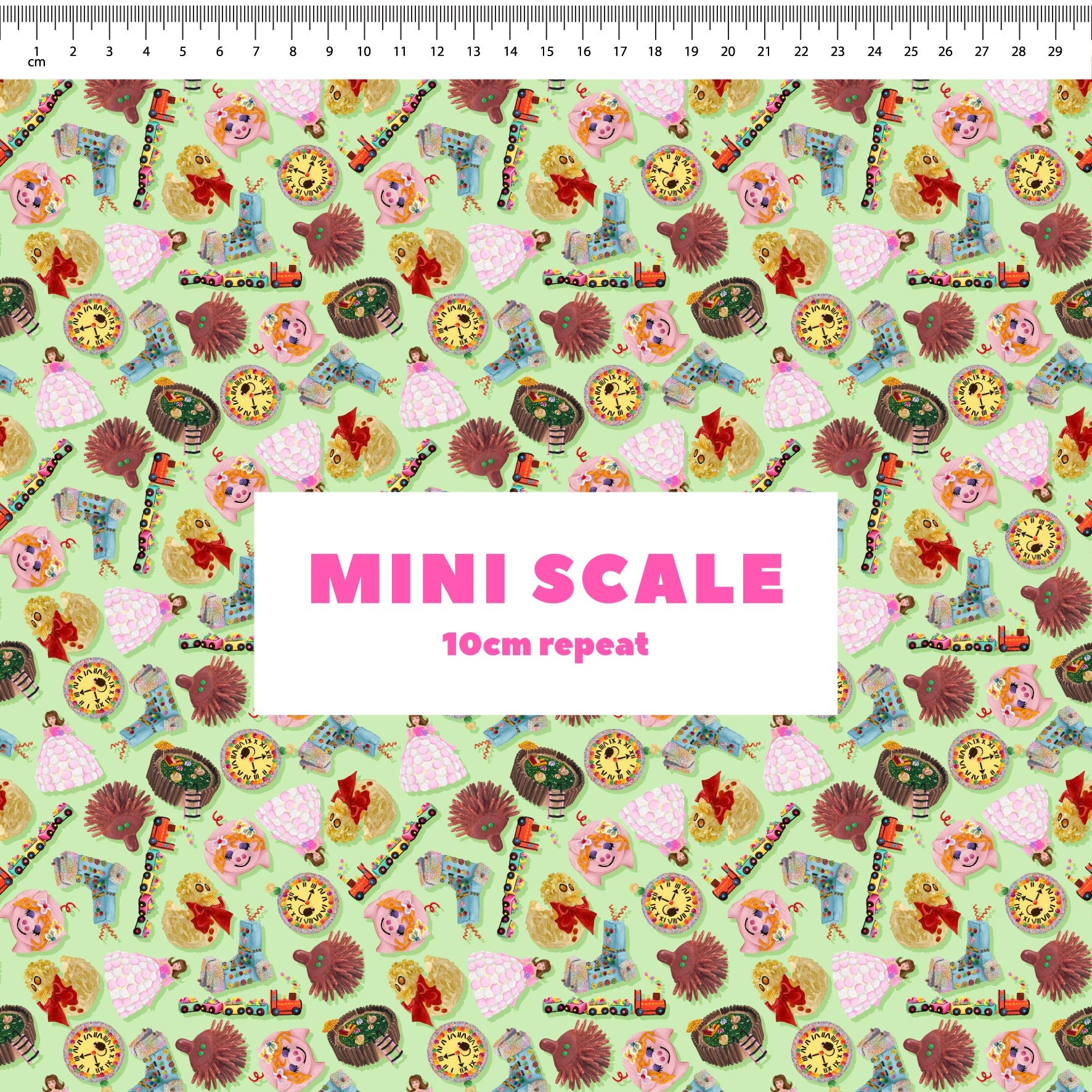 Preorder Fabric: Woman's Weekly Birthday Cakes (Green)