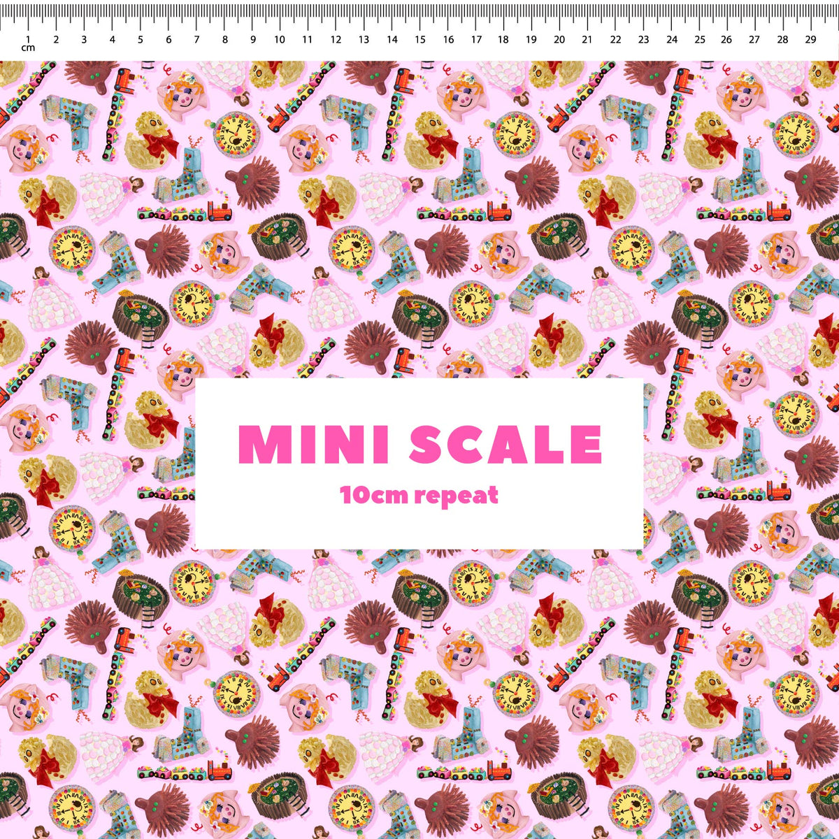 Woman's Weekly Birthday Cakes (Pink) - 1m - Quilting Cotton - Mini Scale
