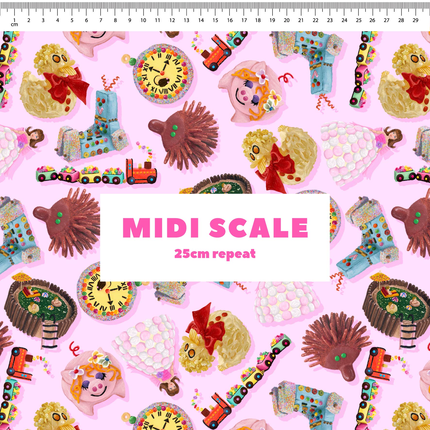 Preorder Fabric: Woman's Weekly Birthday Cakes (Pink)