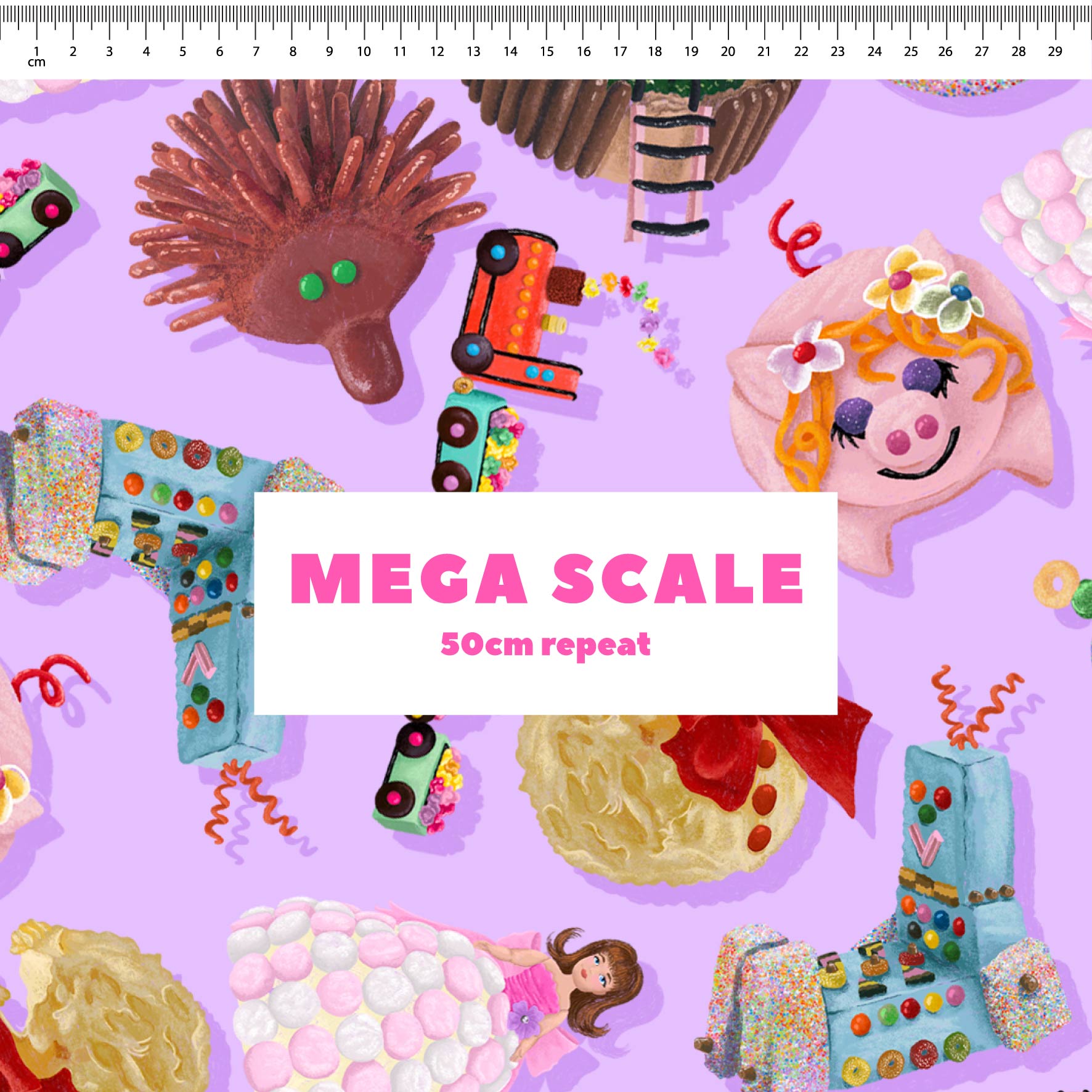 Preorder Fabric: Woman's Weekly Birthday Cakes (Purple)