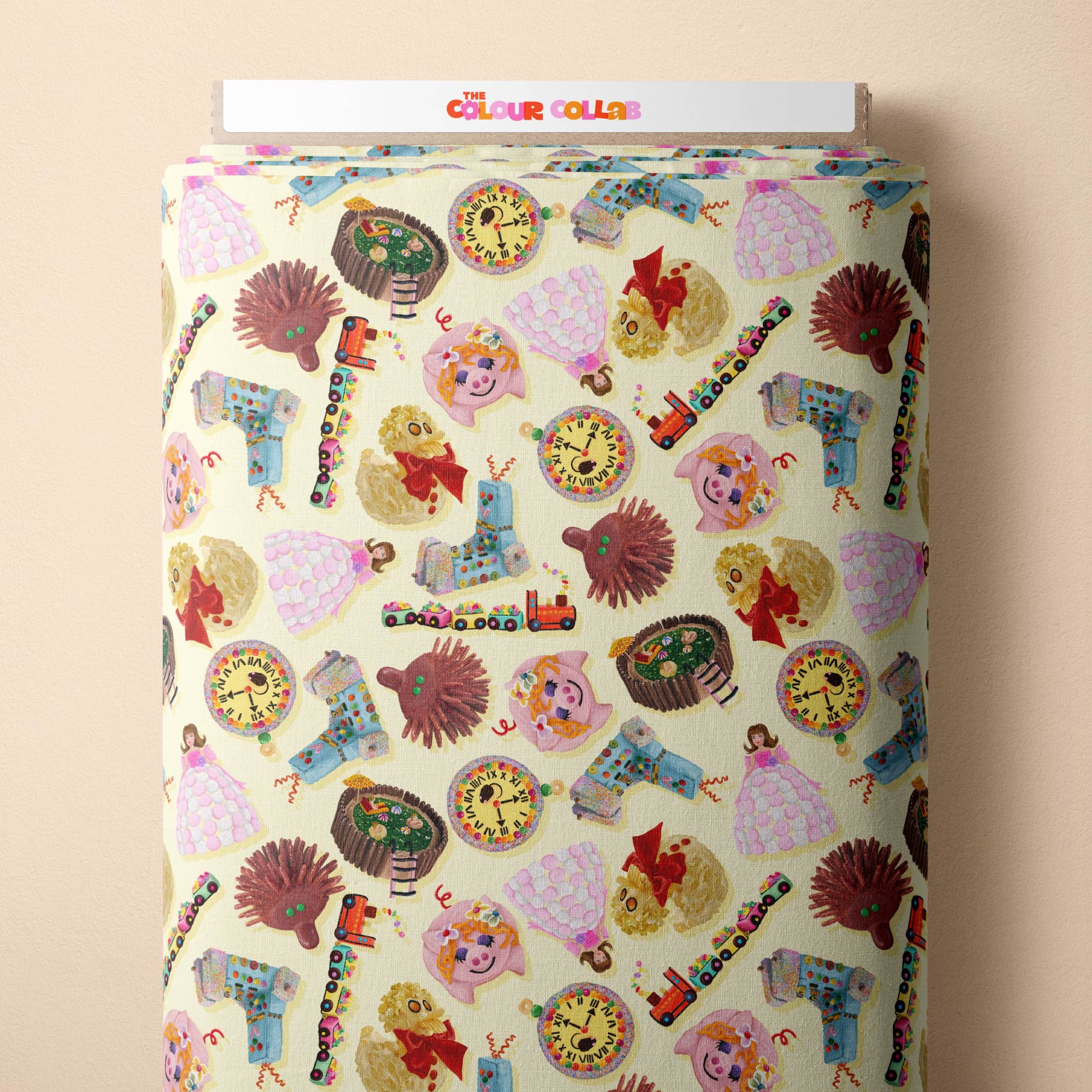 Woman's Weekly Birthday Cake (Yellow) - 0.5m - Poplin - Midi Scale