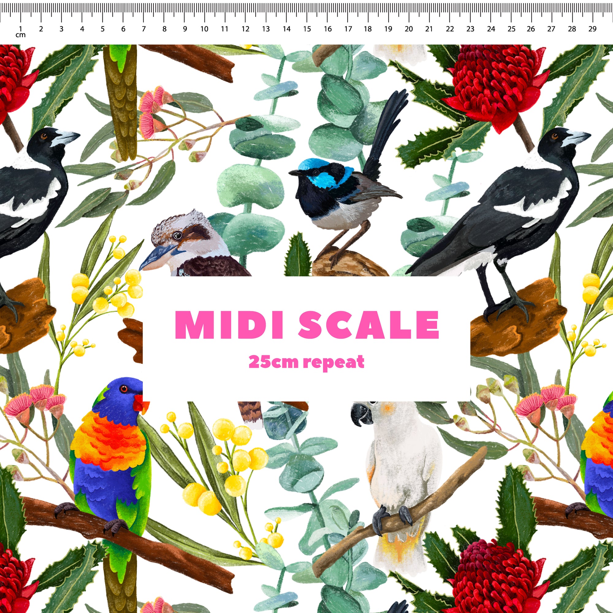 Aussie Christmas Birds Preorder Fabric