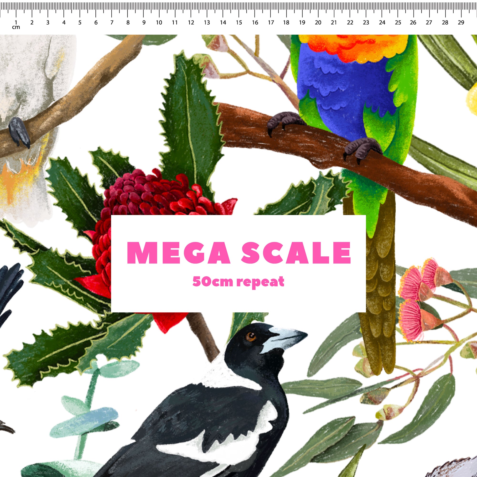 Aussie Christmas Birds Preorder Fabric