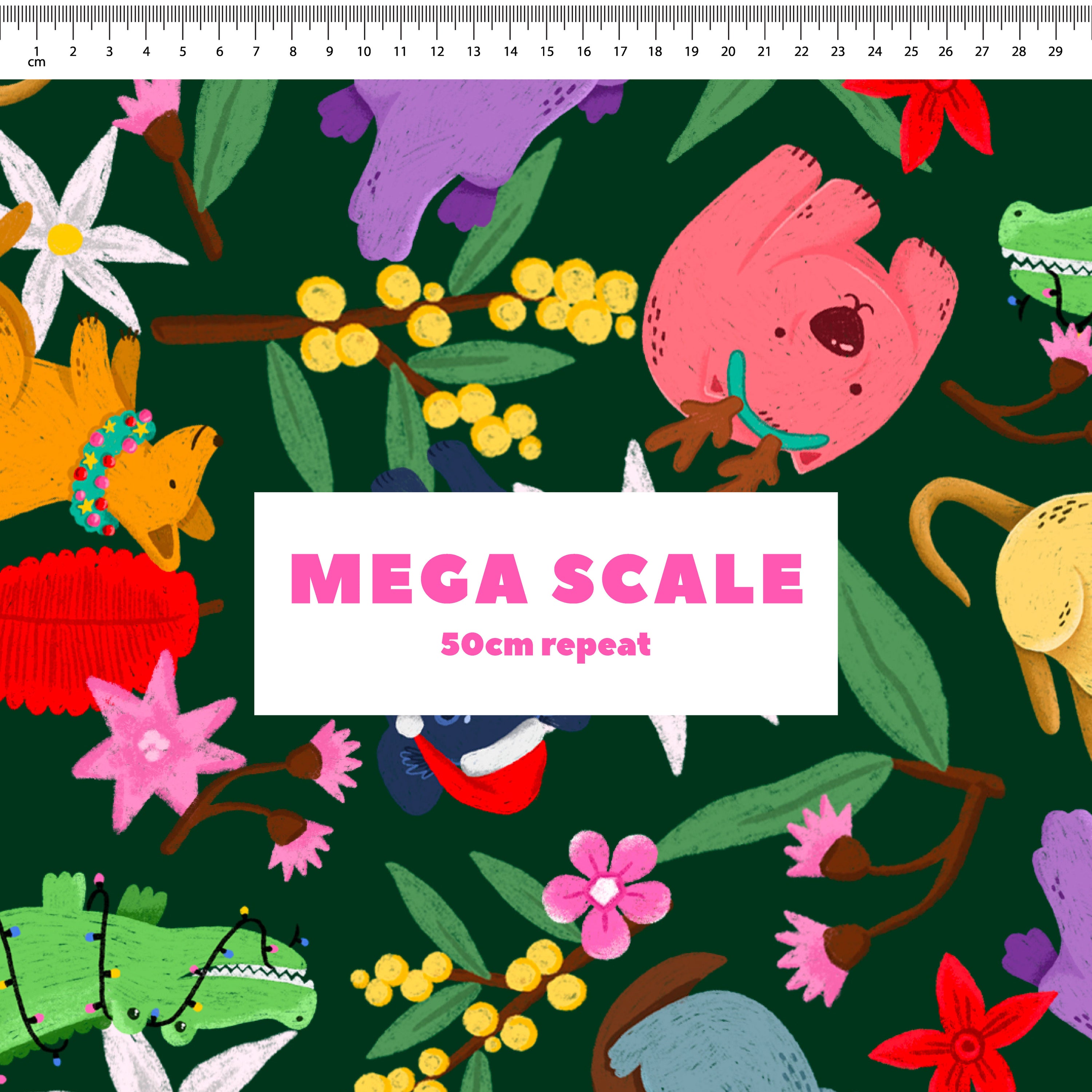 Aussie Christmas Animals (Dark Green) Preorder Fabric