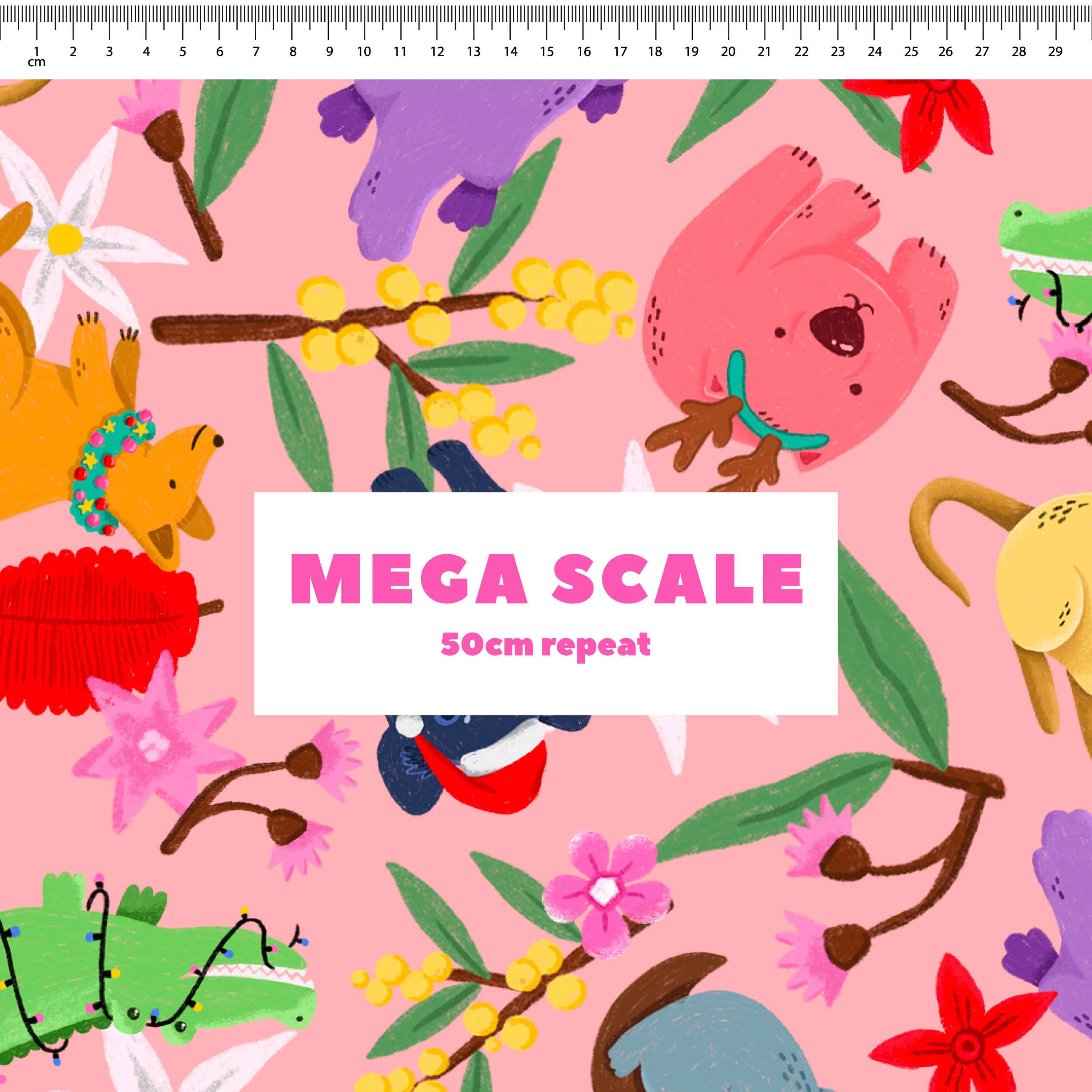 Aussie Christmas Animals (Peach) Preorder Fabric