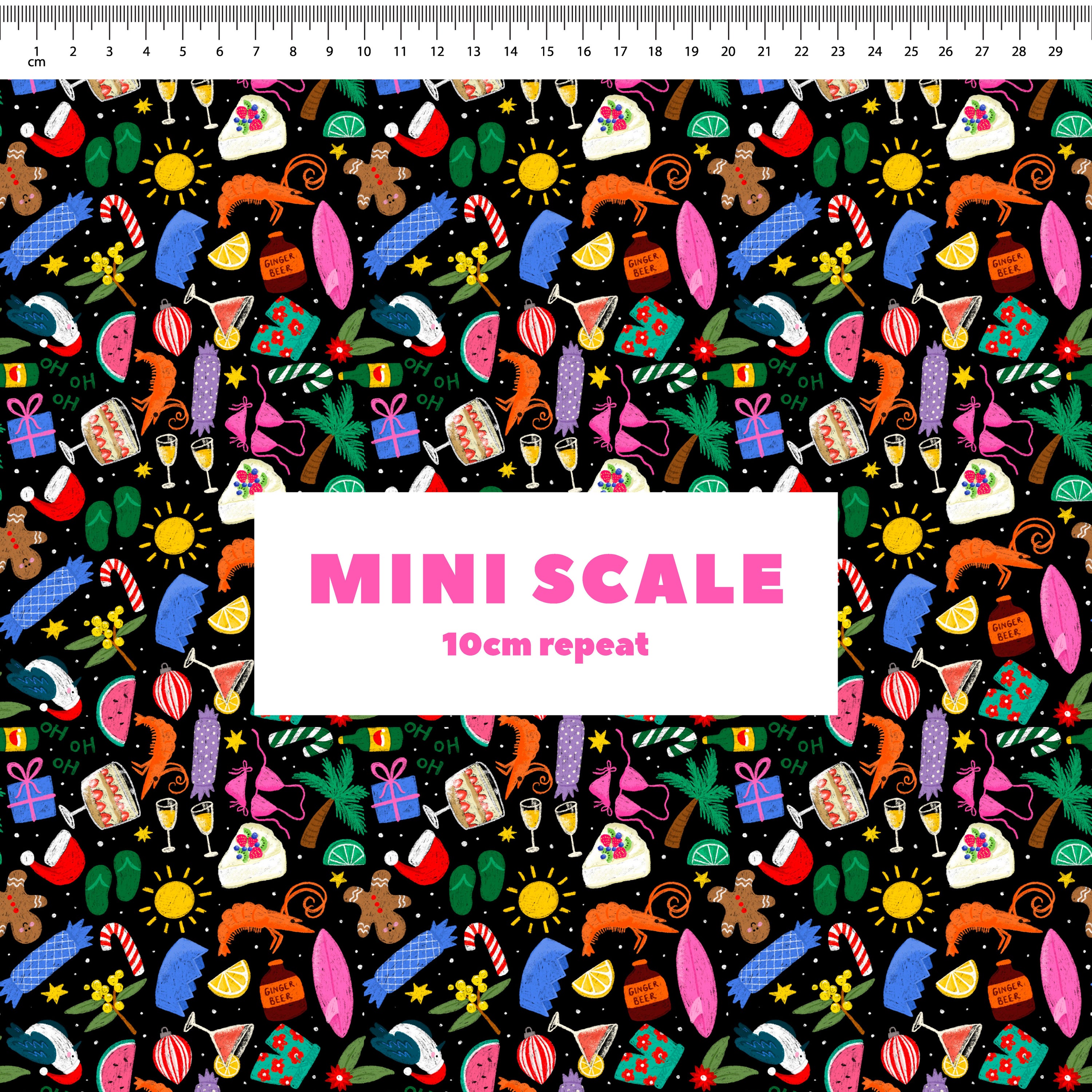 Aussie Christmas (Black) Preorder Fabric