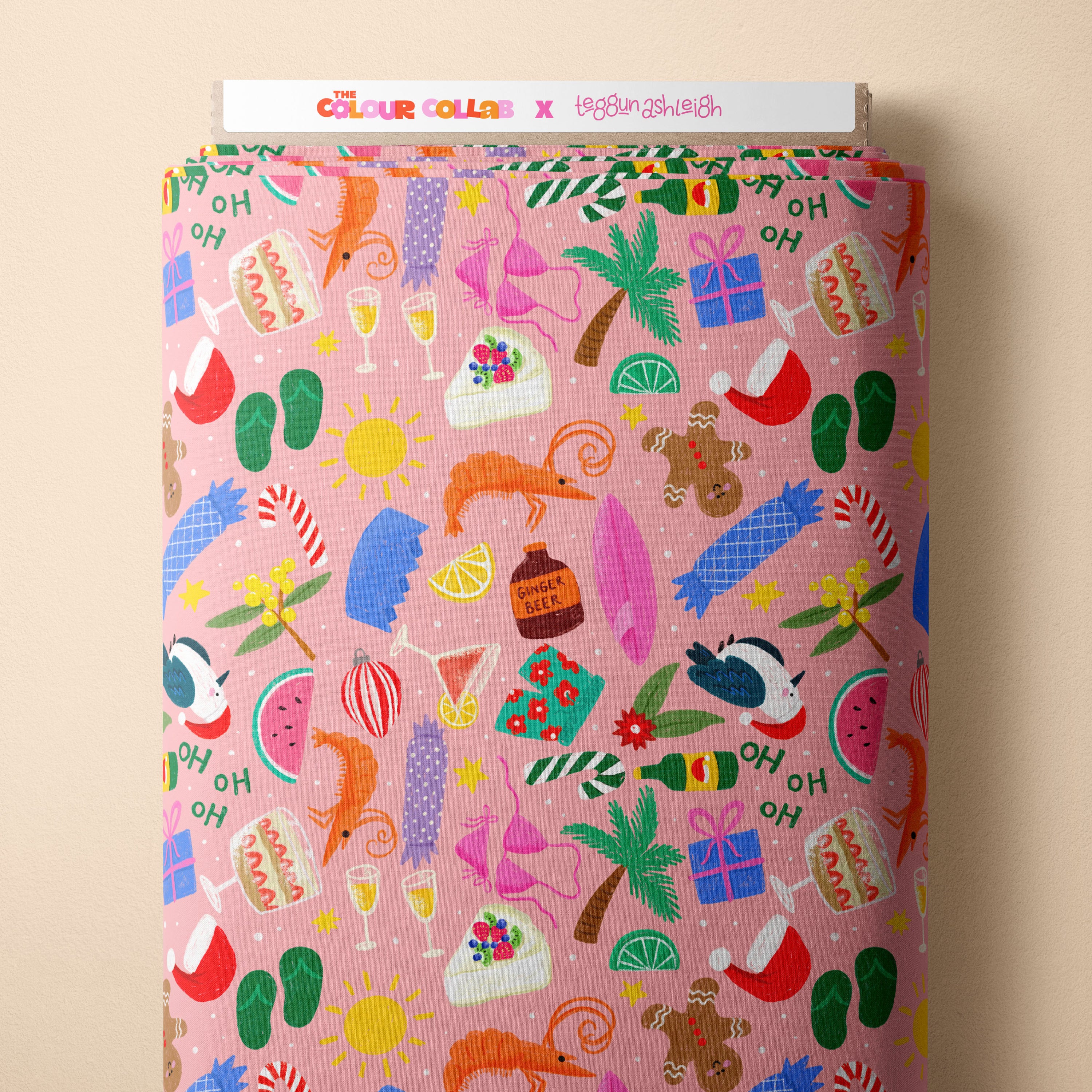 Aussie Christmas (Peach) Preorder Fabric