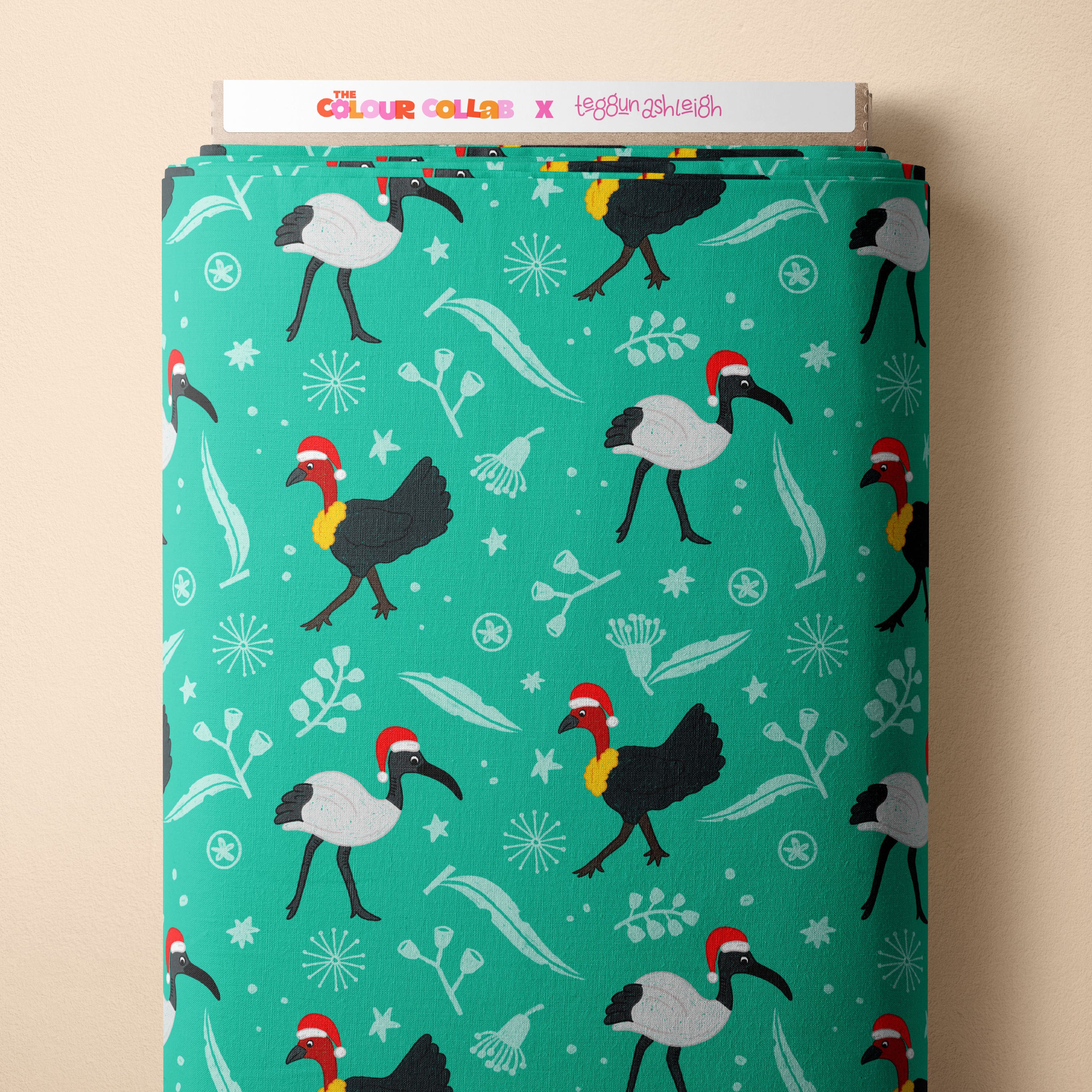 Bin Chicken & Bush Turkey Christmas Preorder Fabric