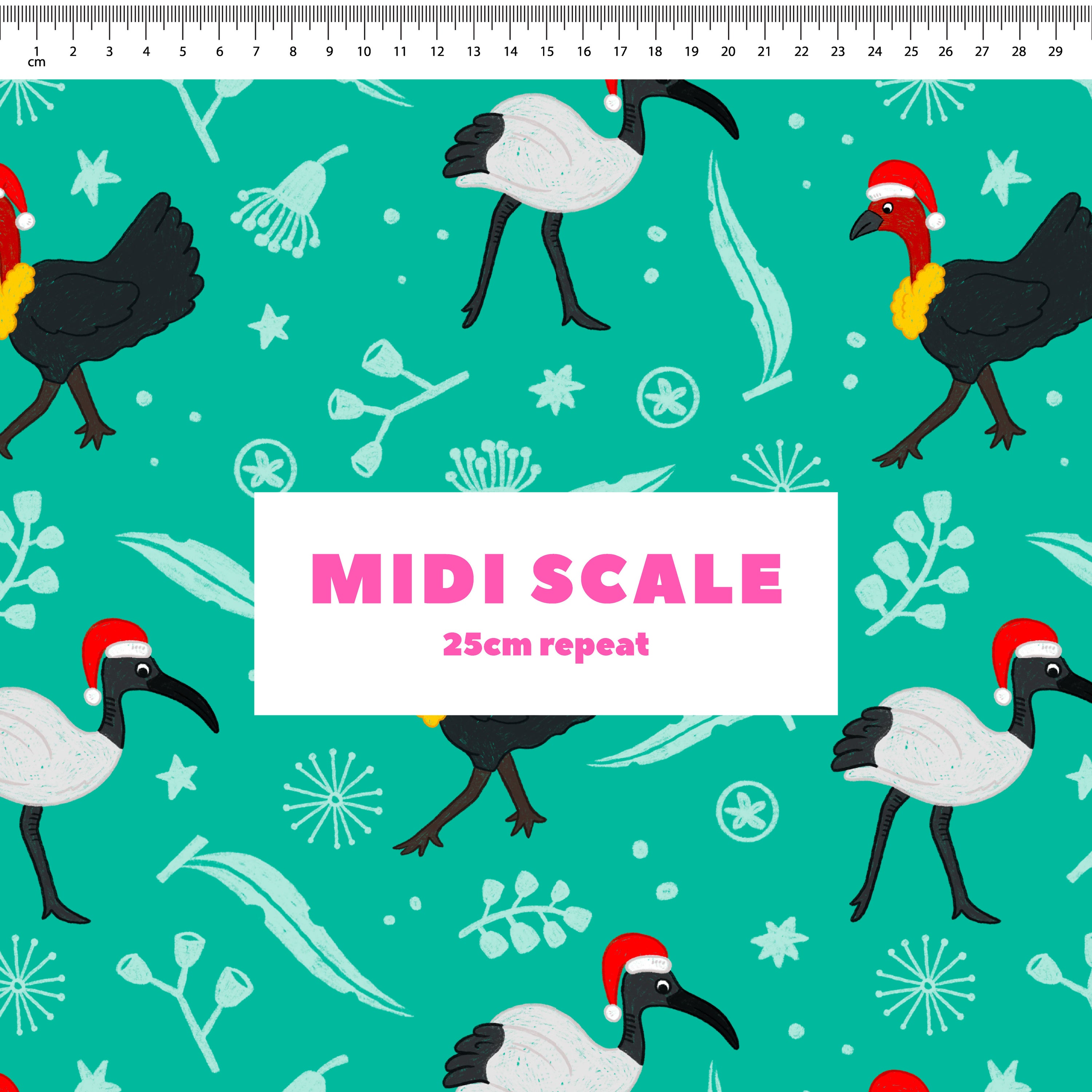 Bin Chicken & Bush Turkey Christmas Preorder Fabric