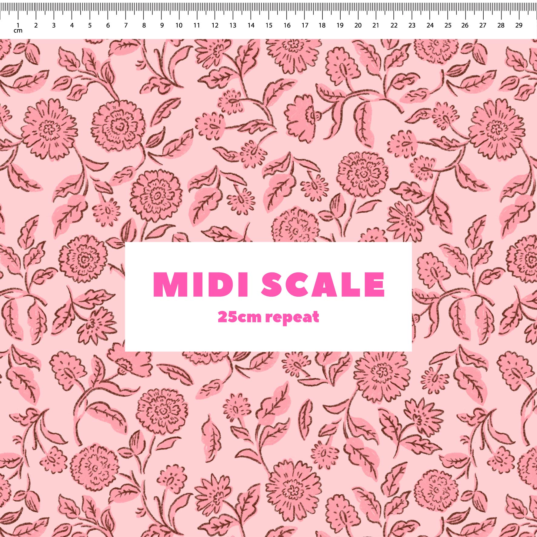 Preorder: Block Print Blooms (Pink)