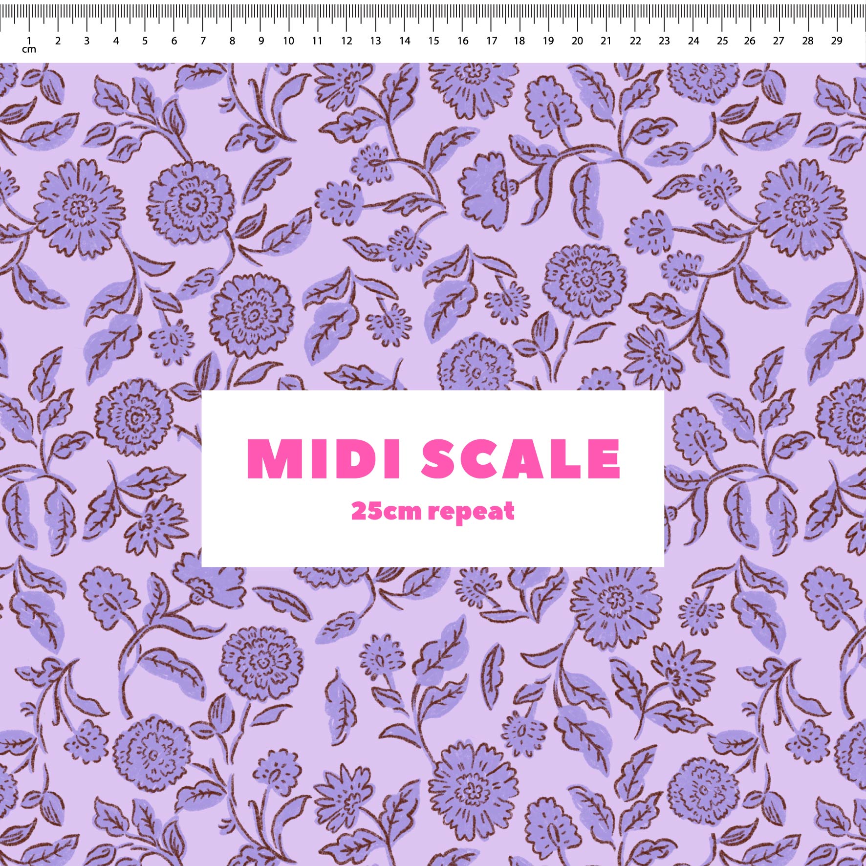 Preorder: Block Print Blooms (Purple)