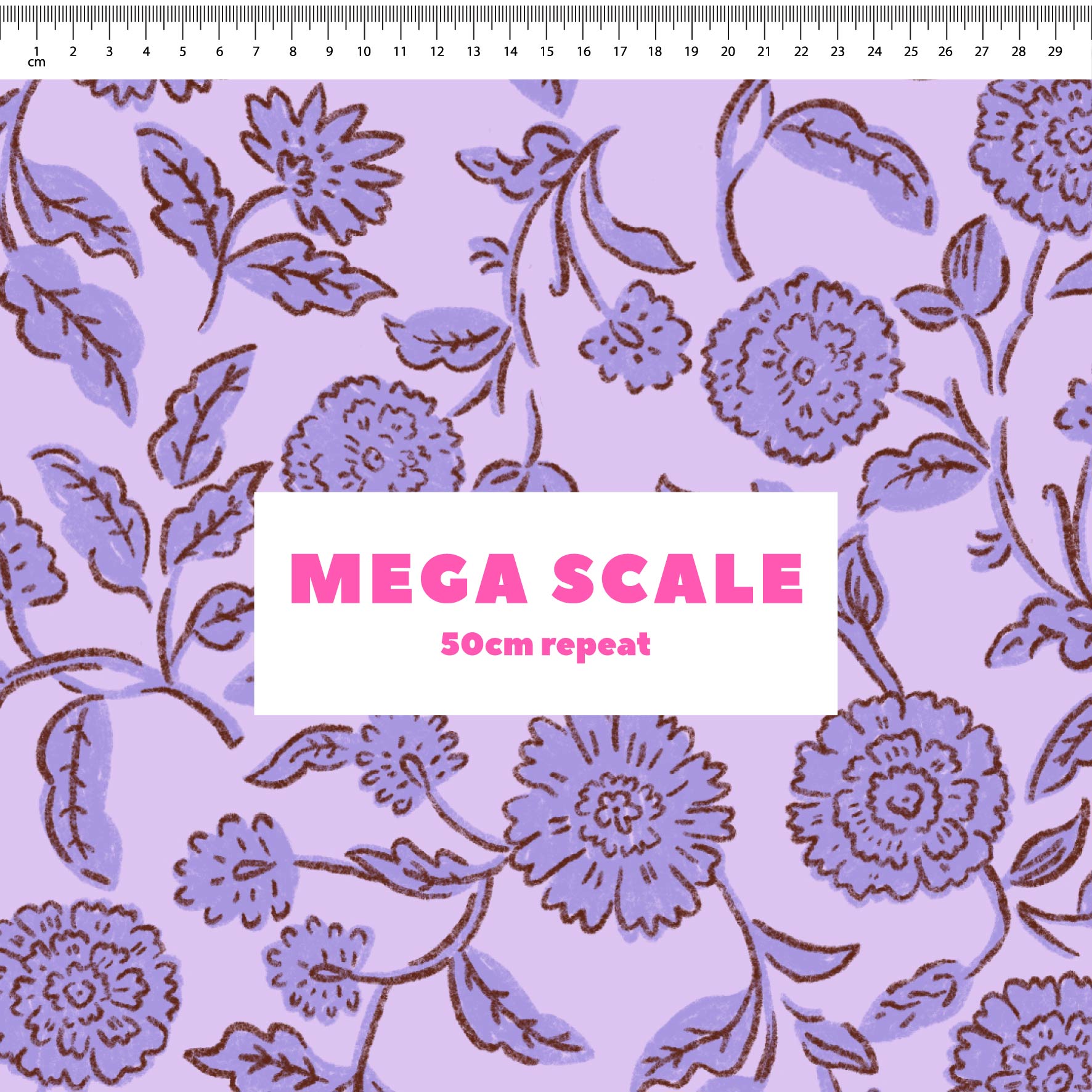 Preorder: Block Print Blooms (Purple)