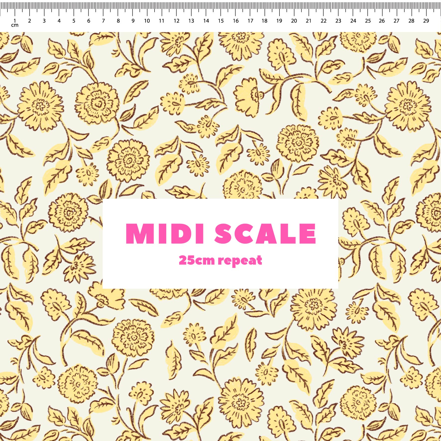 Preorder: Block Print Blooms (Yellow)