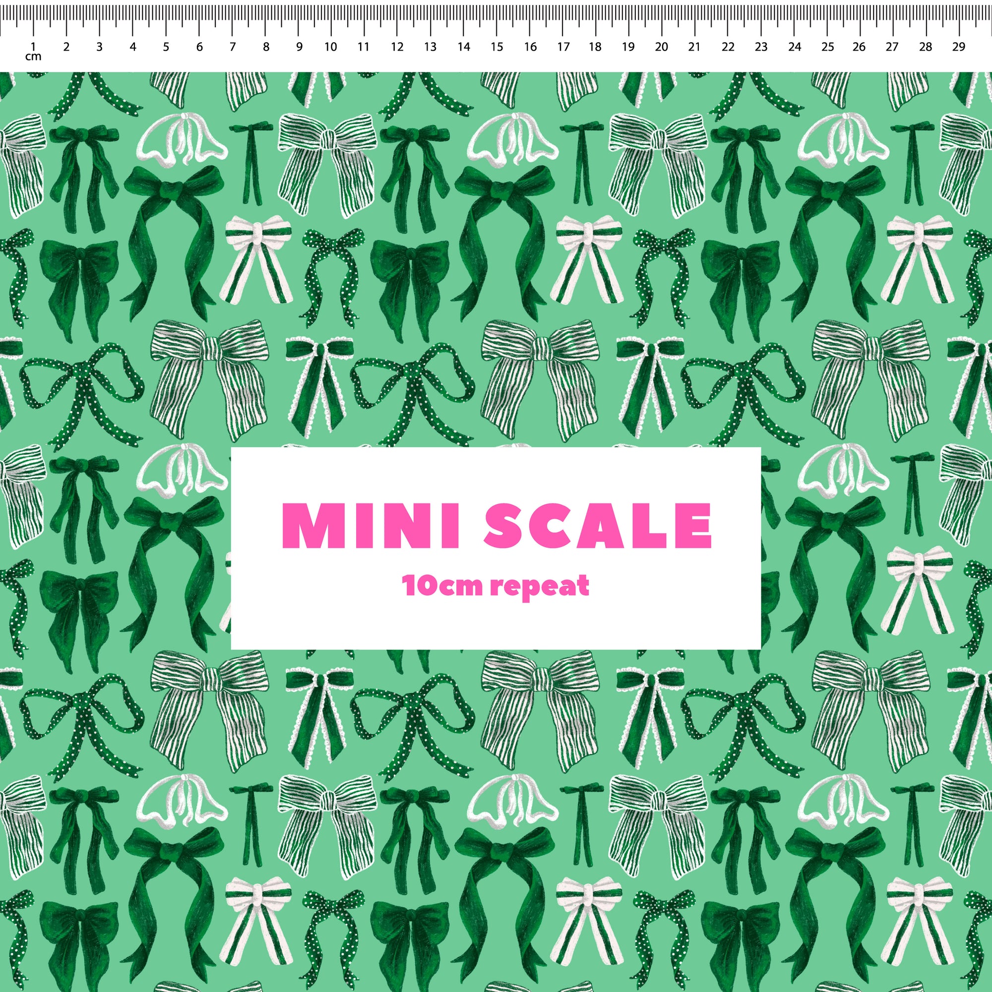 Bows (Green on Green) Preorder Fabric