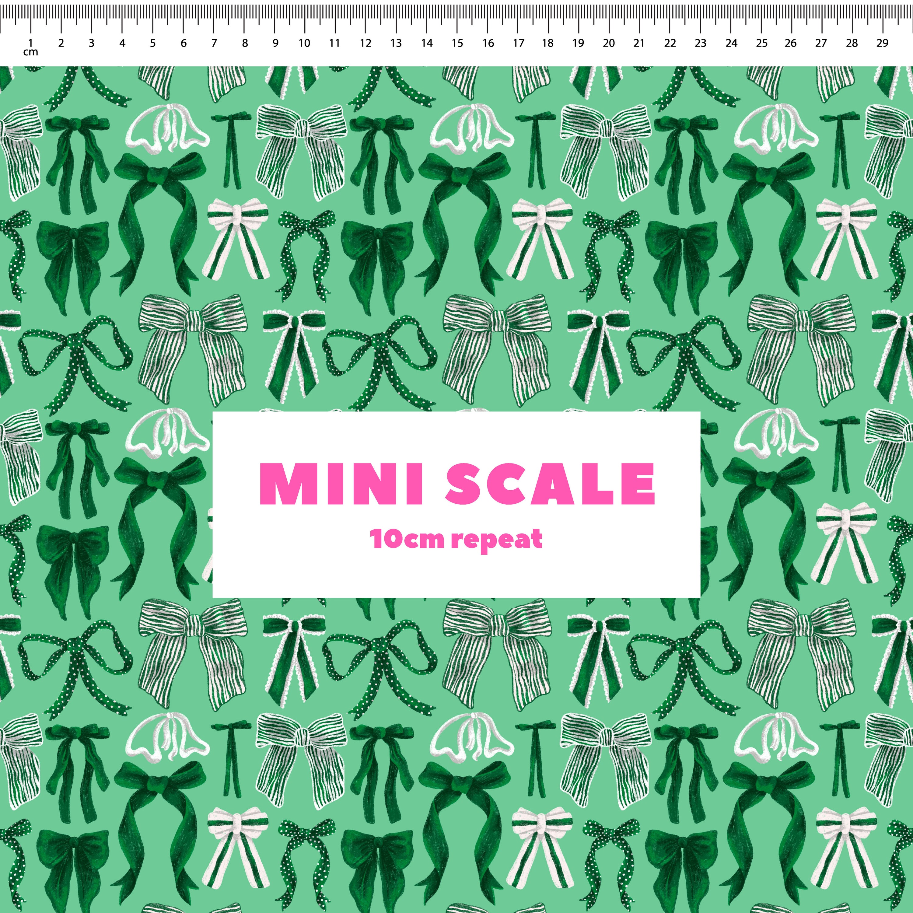 Bows (Green on Green) Preorder Fabric