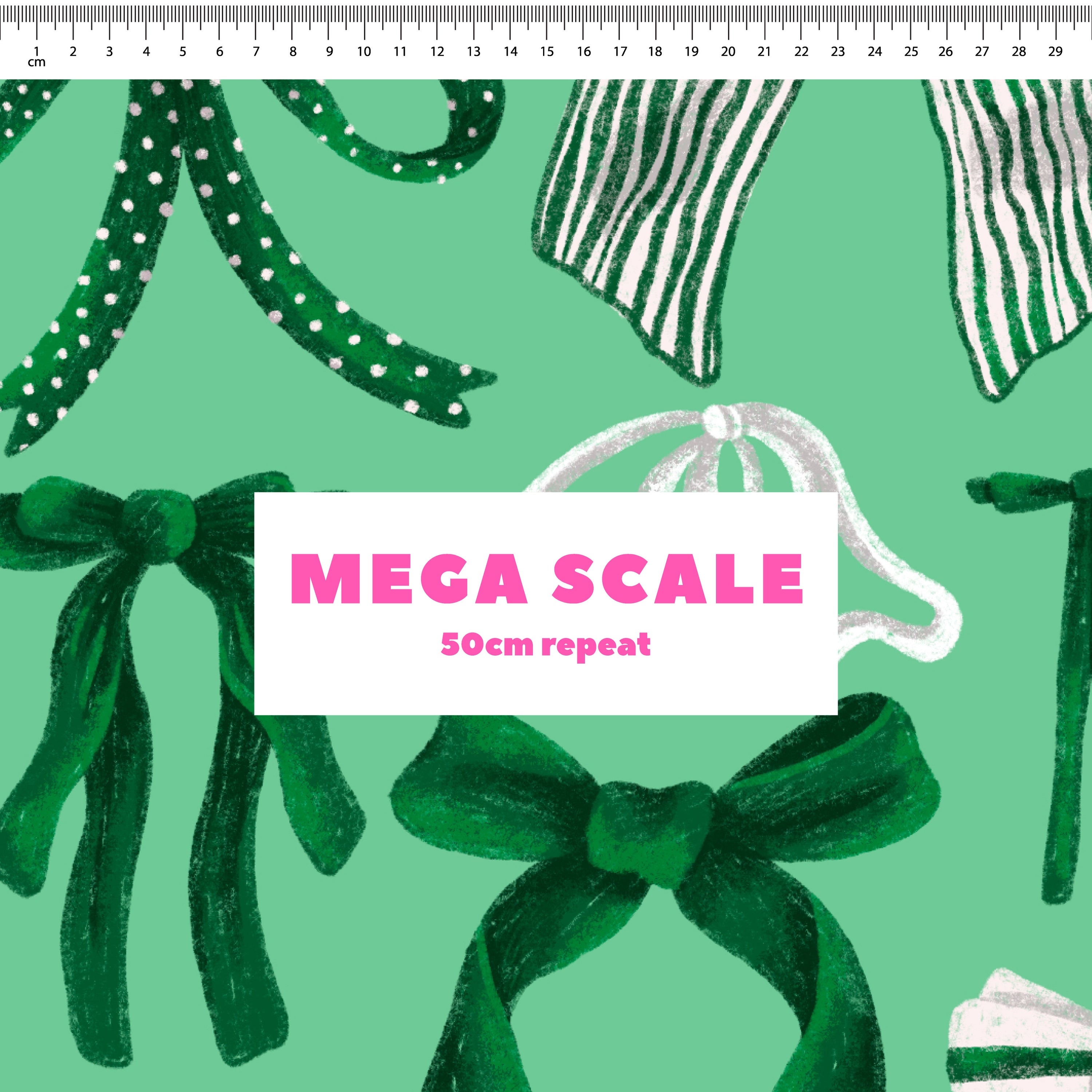 Bows (Green on Green) Preorder Fabric