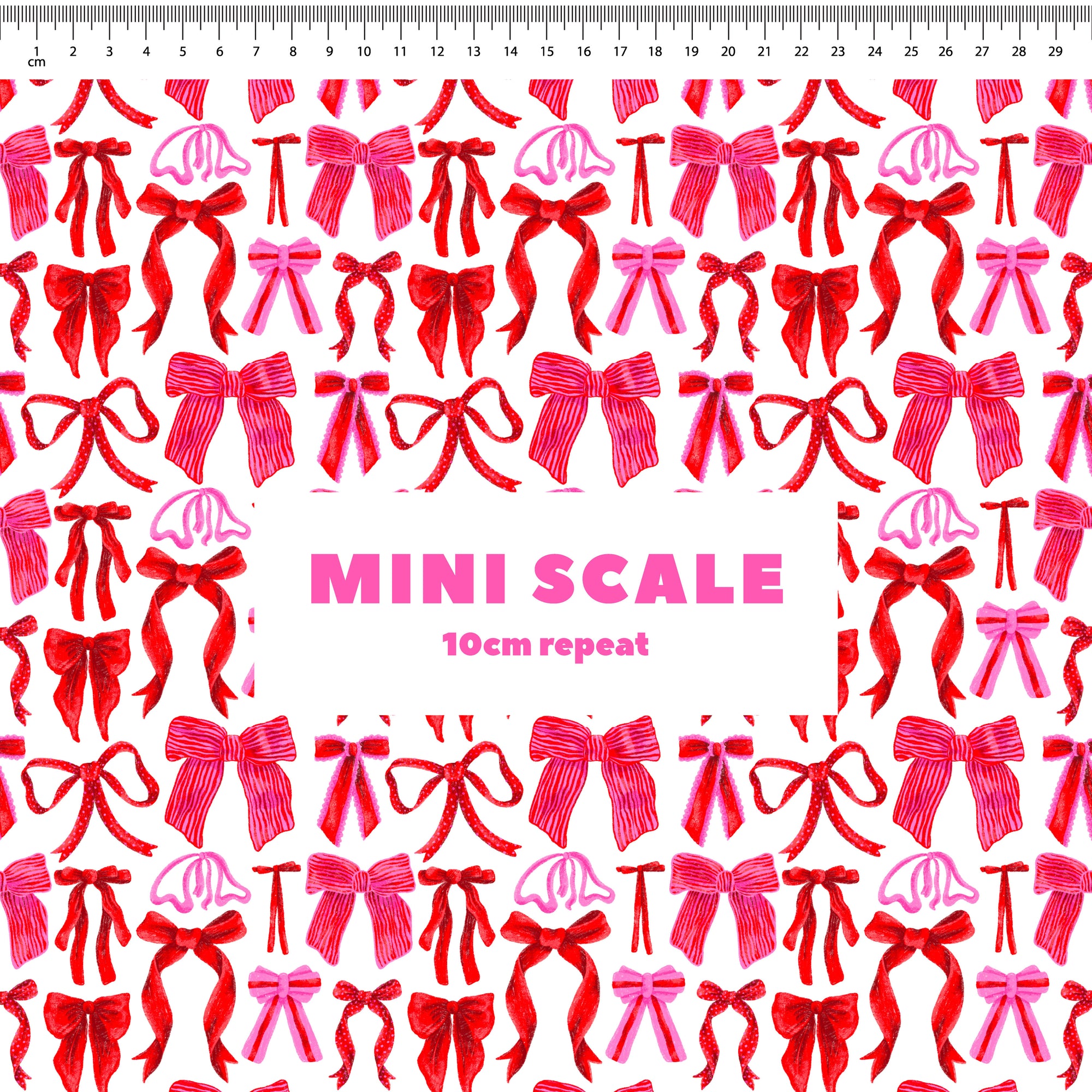 Bows (Red/Pink on White) Preorder Fabric