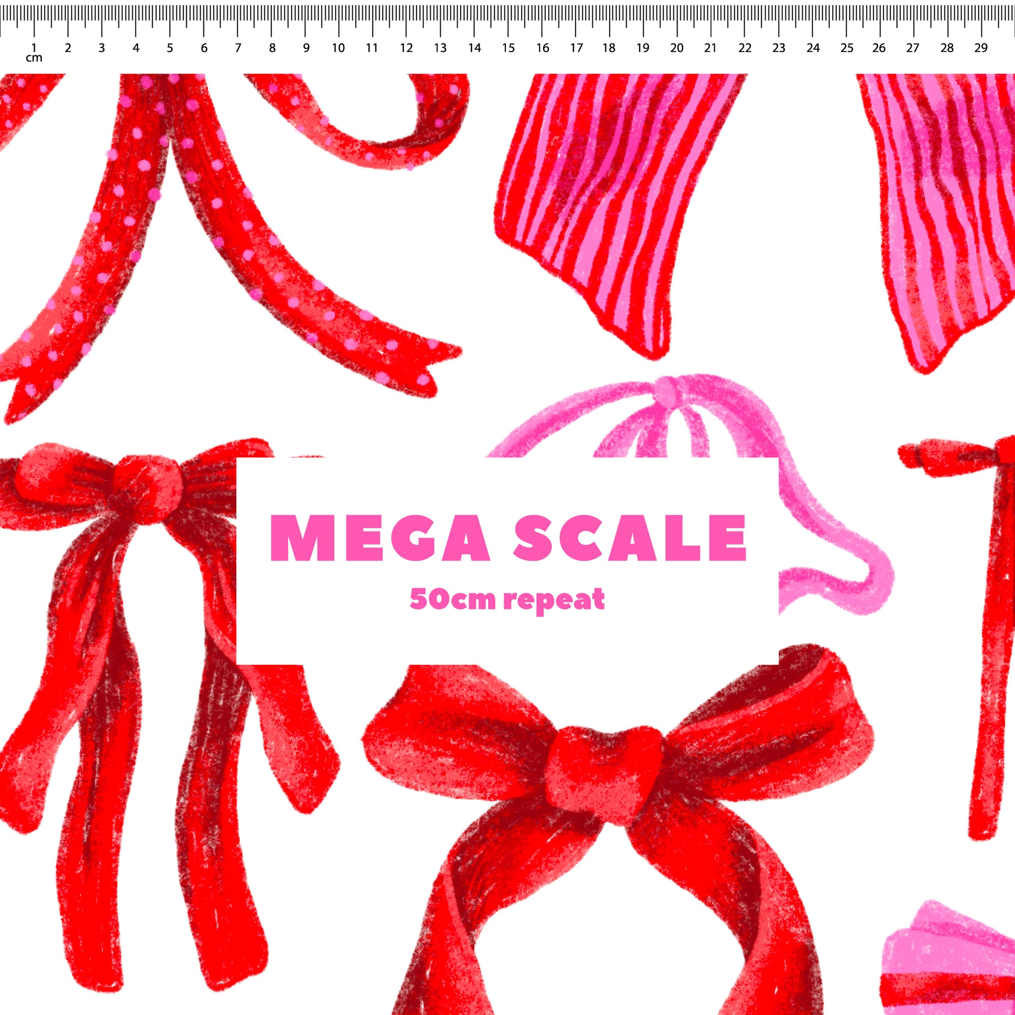 Bows (Red/Pink on White) Preorder Fabric