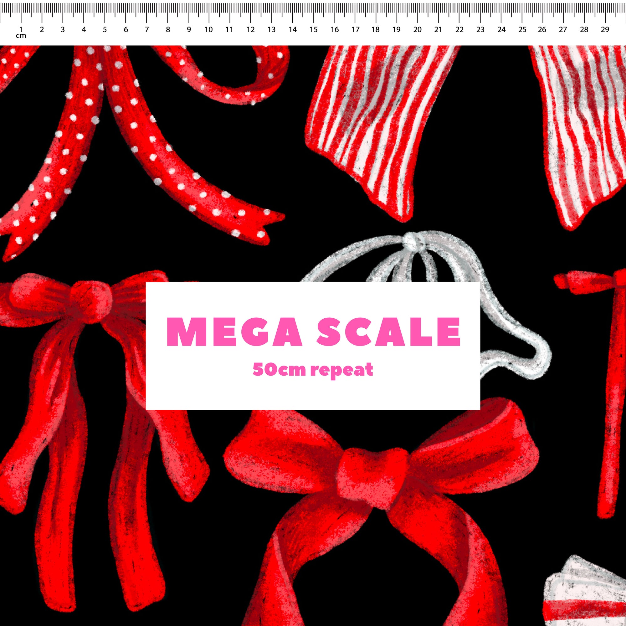 Bows (Red on Black) Preorder Fabric