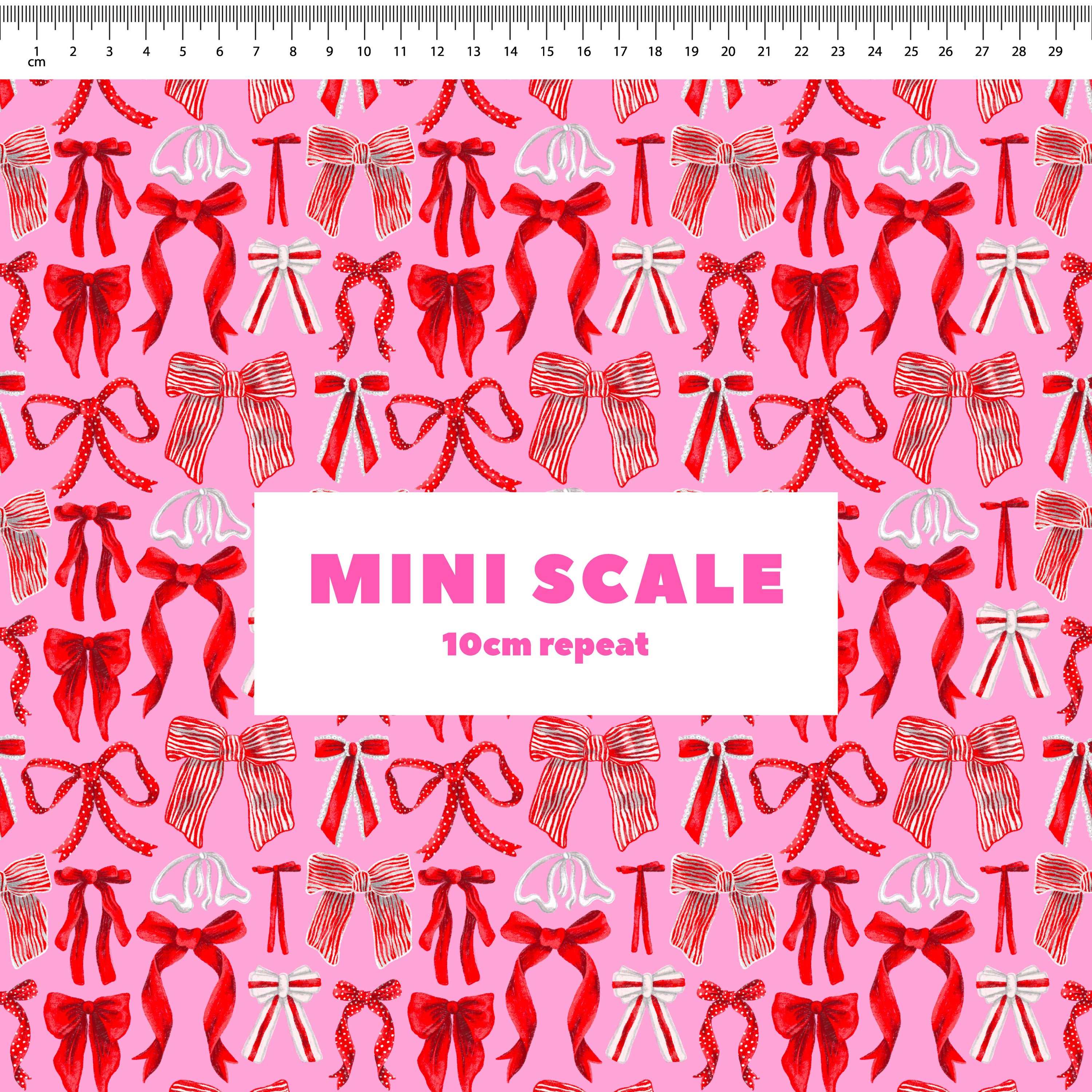 Bows (Red on Pink) Preorder Fabric