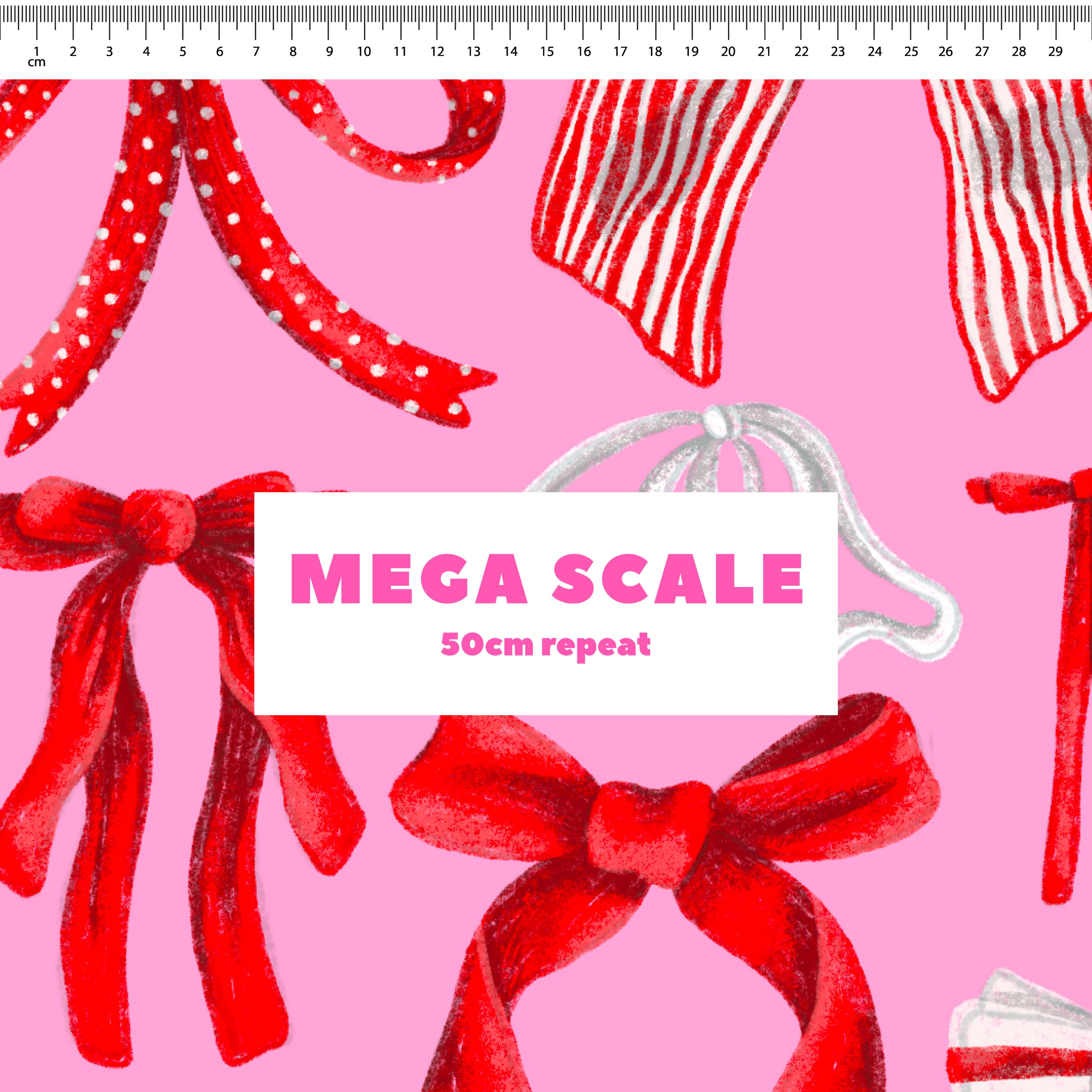 Bows (Red on Pink) Preorder Fabric