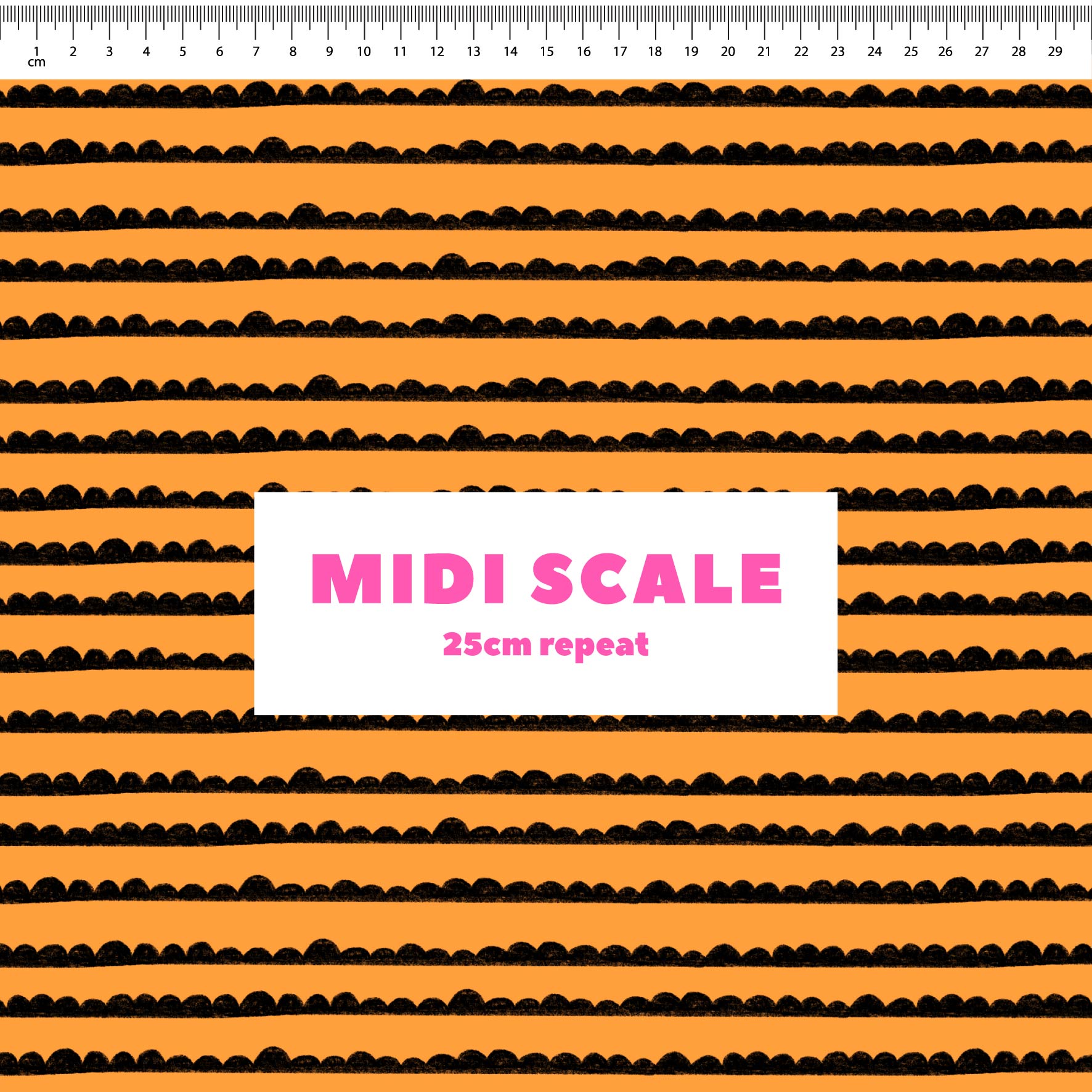 Preorder: Bubble Stripes (Black on Orange)