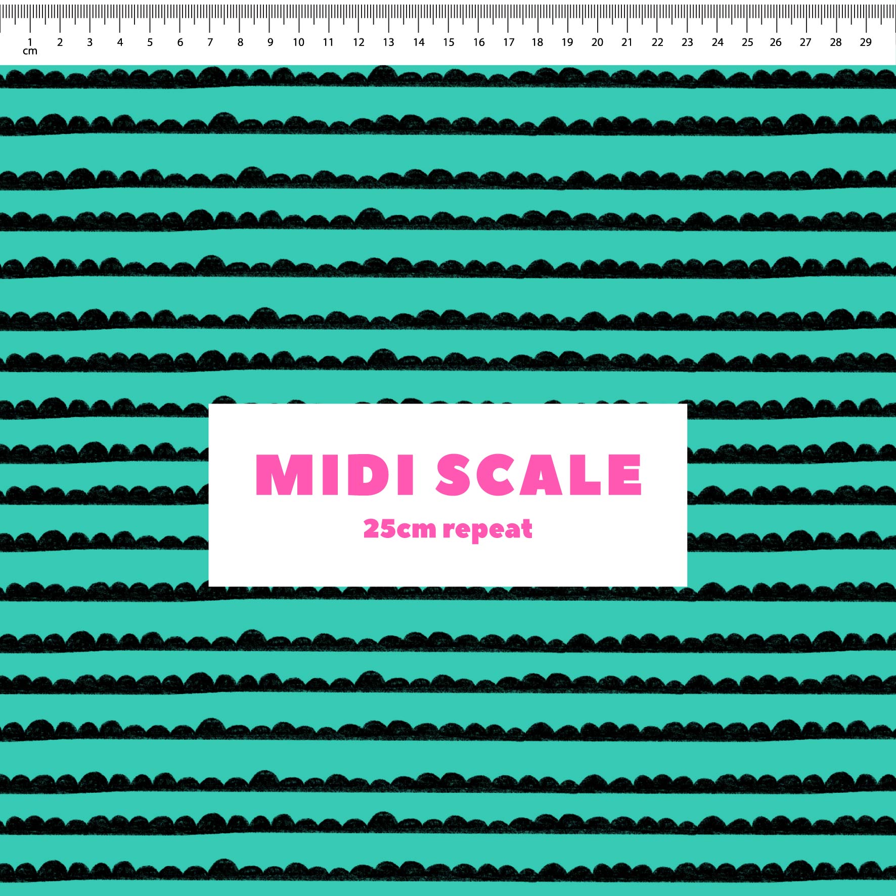 Preorder: Bubble Stripes (Black on Teal)