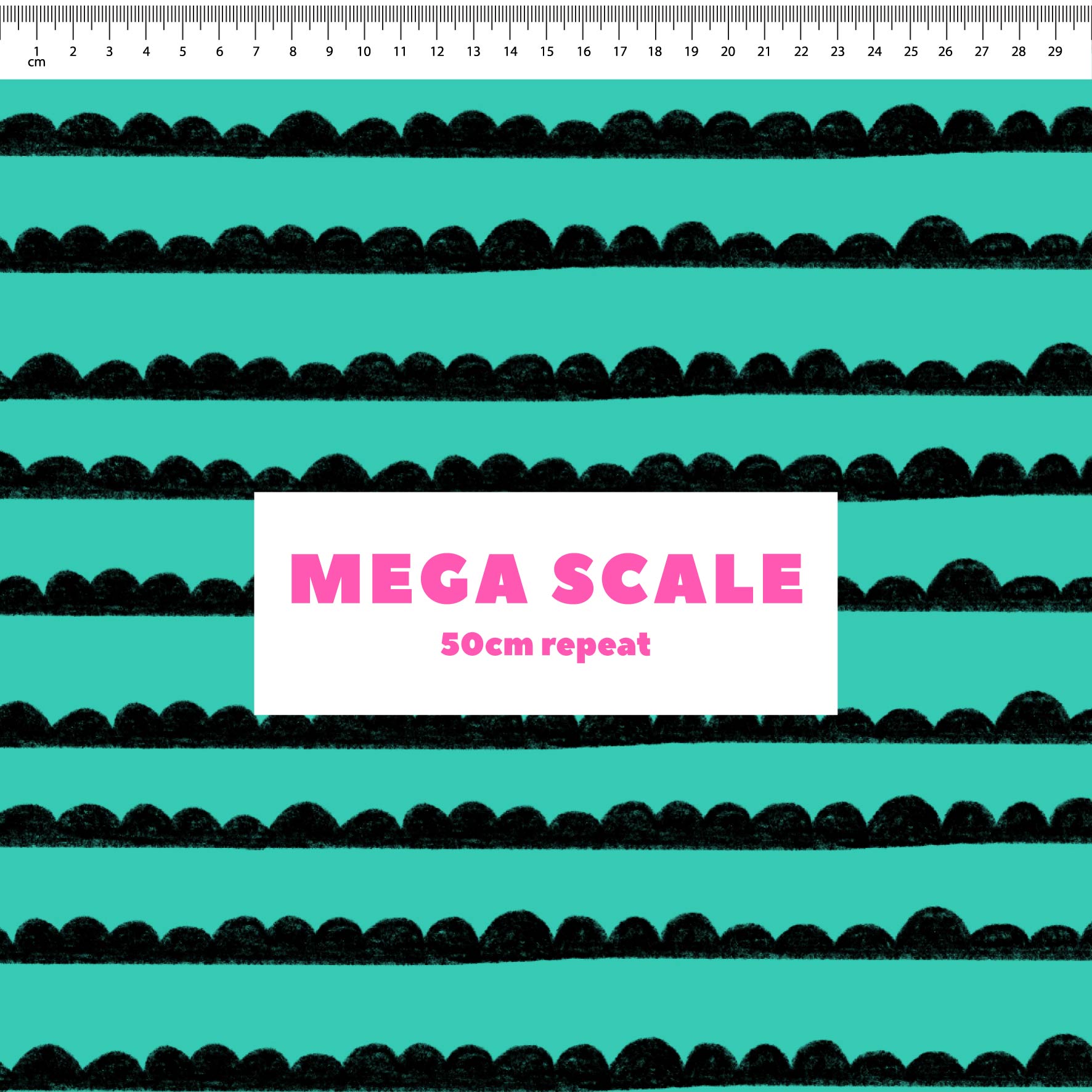 Preorder: Bubble Stripes (Black on Teal)