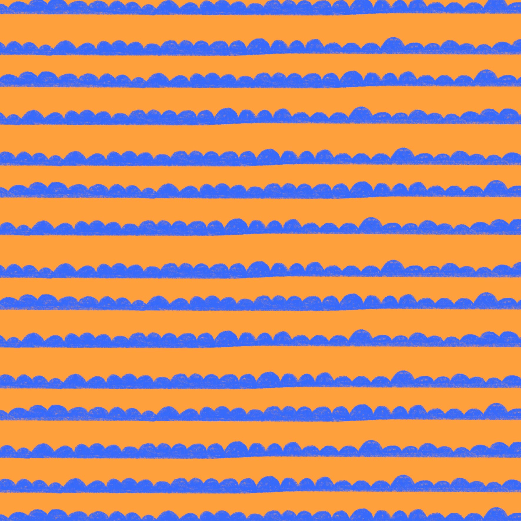 Preorder: Bubble Stripes (Blue on Orange)
