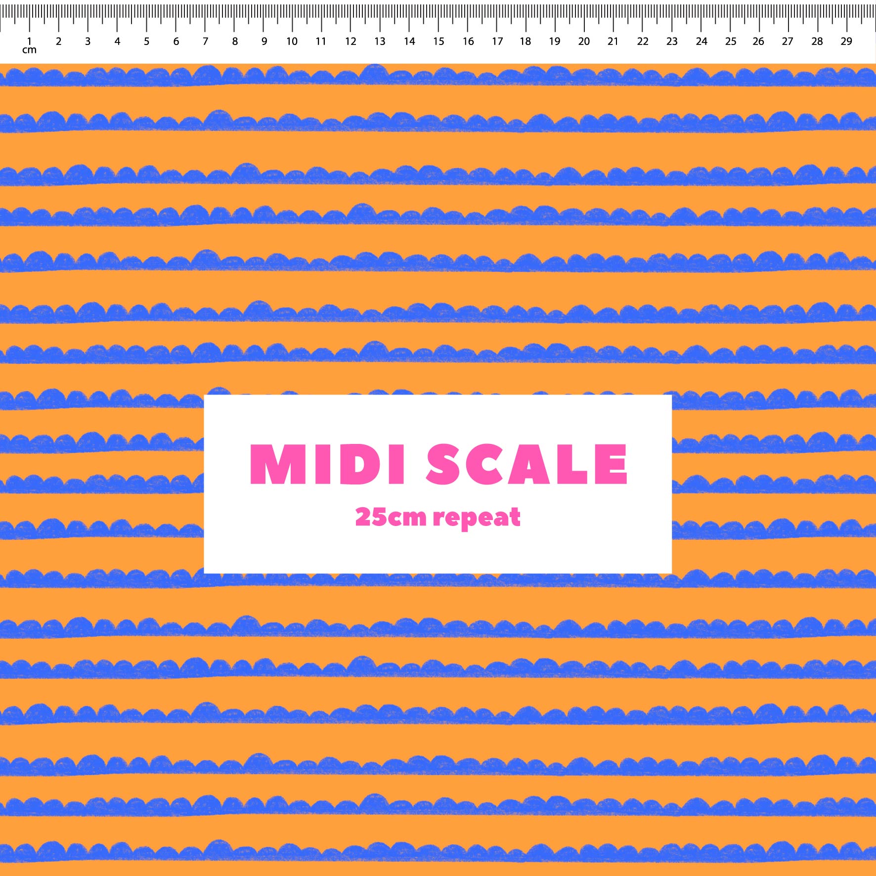 Preorder: Bubble Stripes (Blue on Orange)