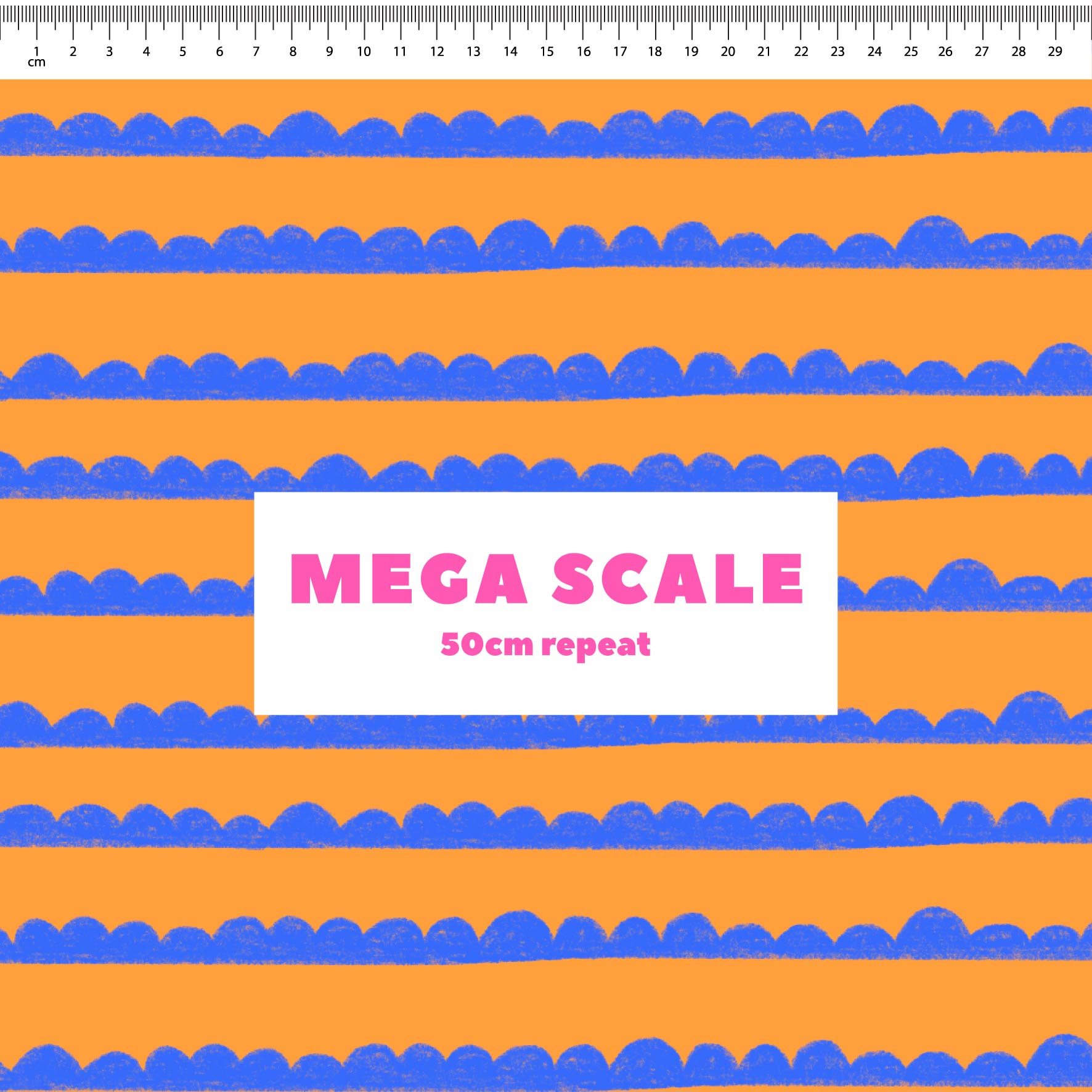 Preorder: Bubble Stripes (Blue on Orange)