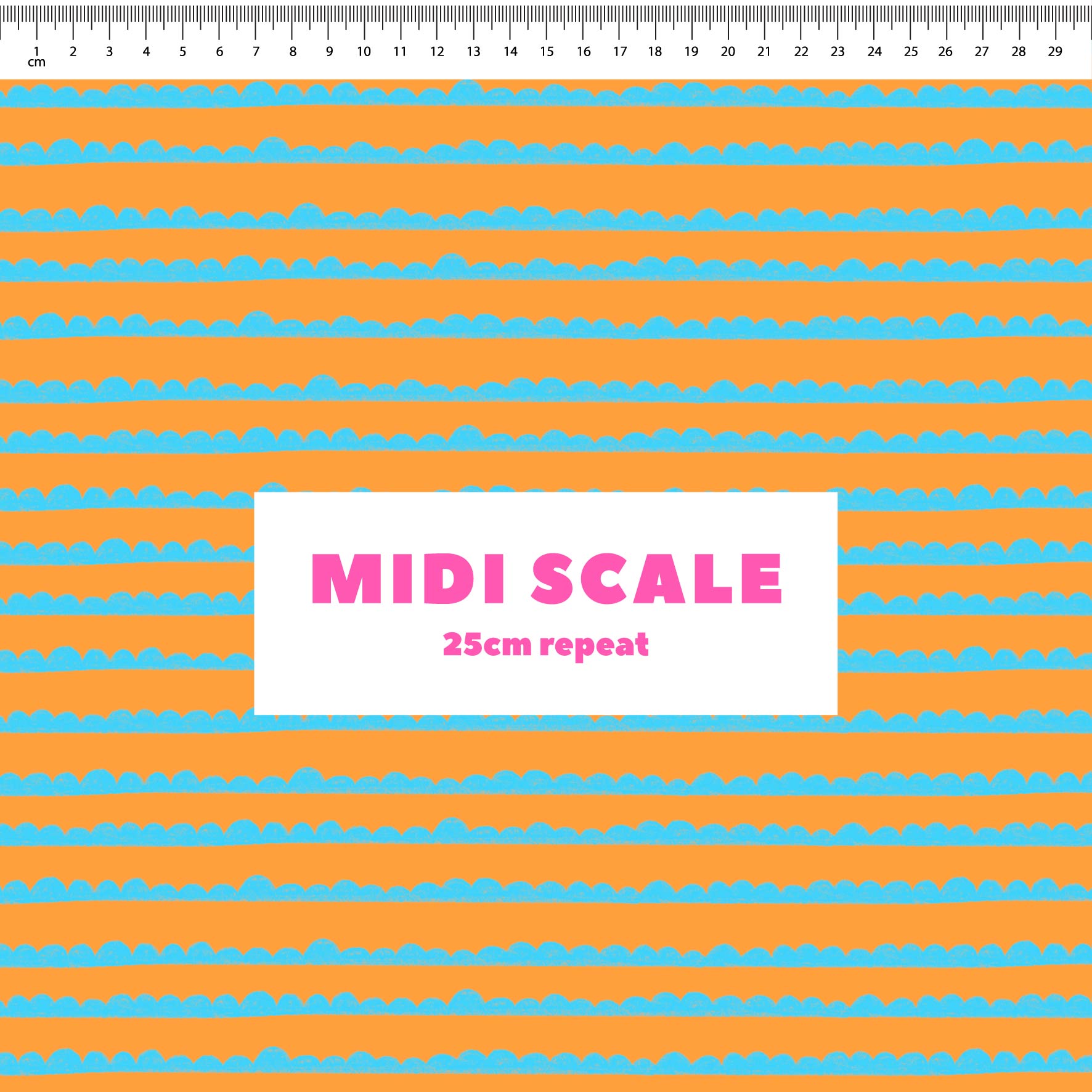 Preorder: Bubble Stripes (Light Blue on Orange)