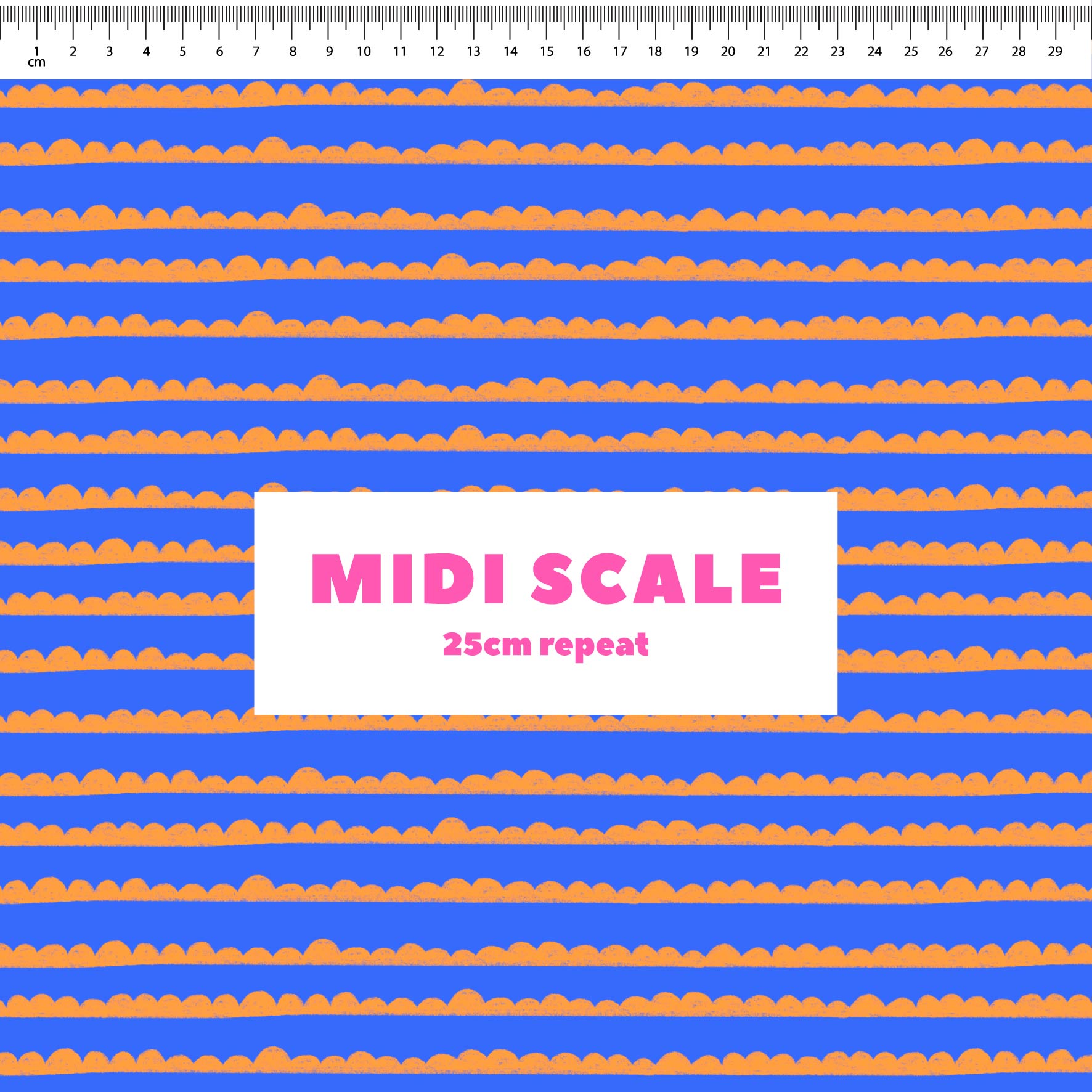 Preorder: Bubble Stripes (Orange on Blue)
