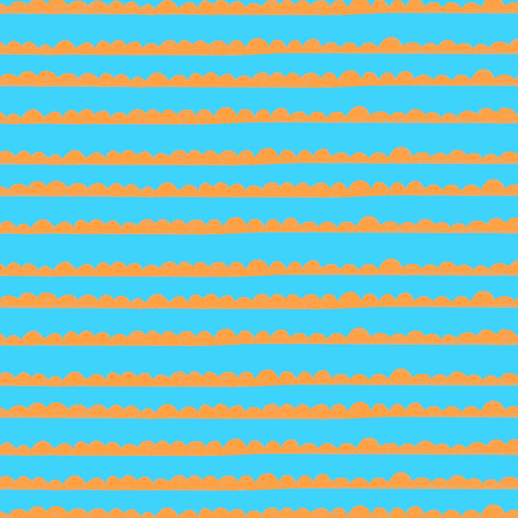 Preorder: Bubble Stripes (Orange on Light Blue)