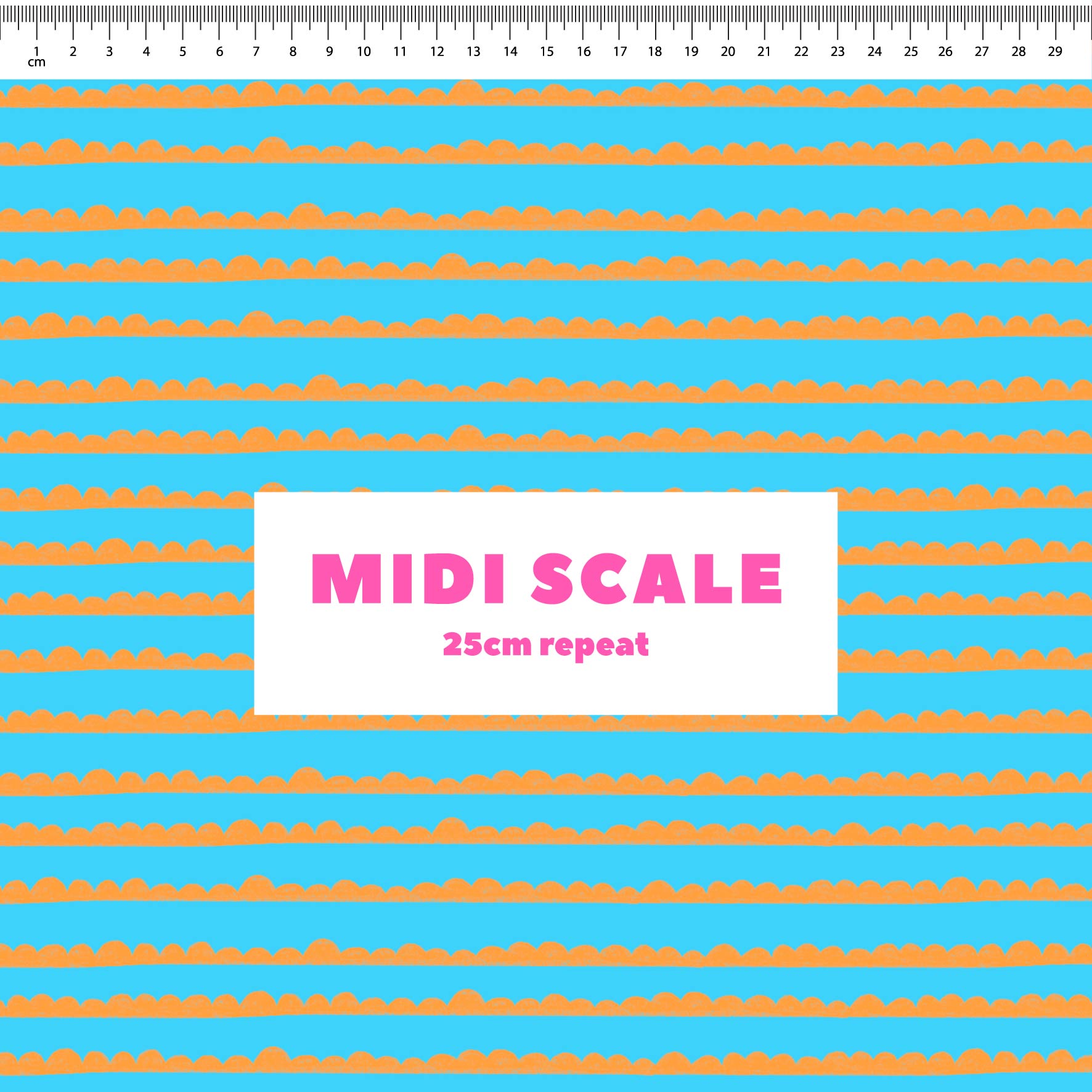 Preorder: Bubble Stripes (Orange on Light Blue)