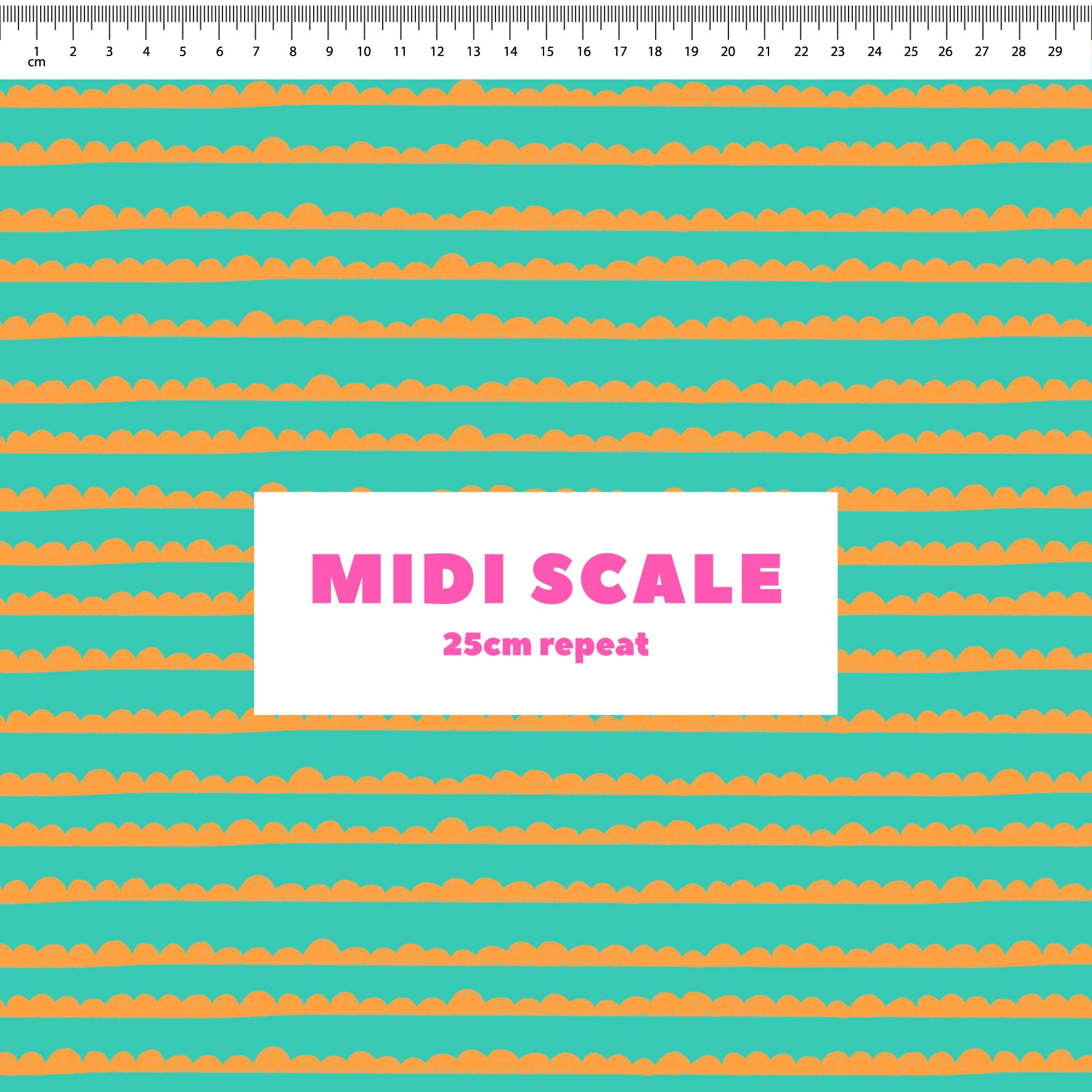 Preorder: Bubble Stripes (Orange on Teal)