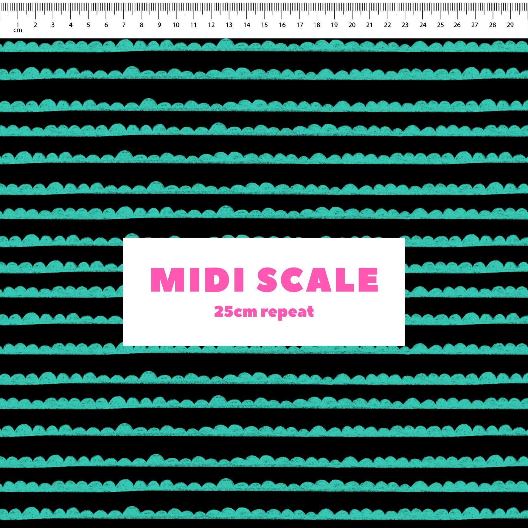 Preorder: Bubble Stripes (Teal on Black)