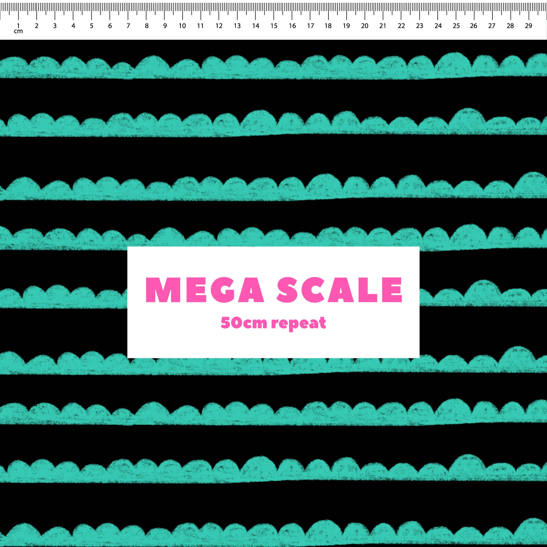 Preorder: Bubble Stripes (Teal on Black)