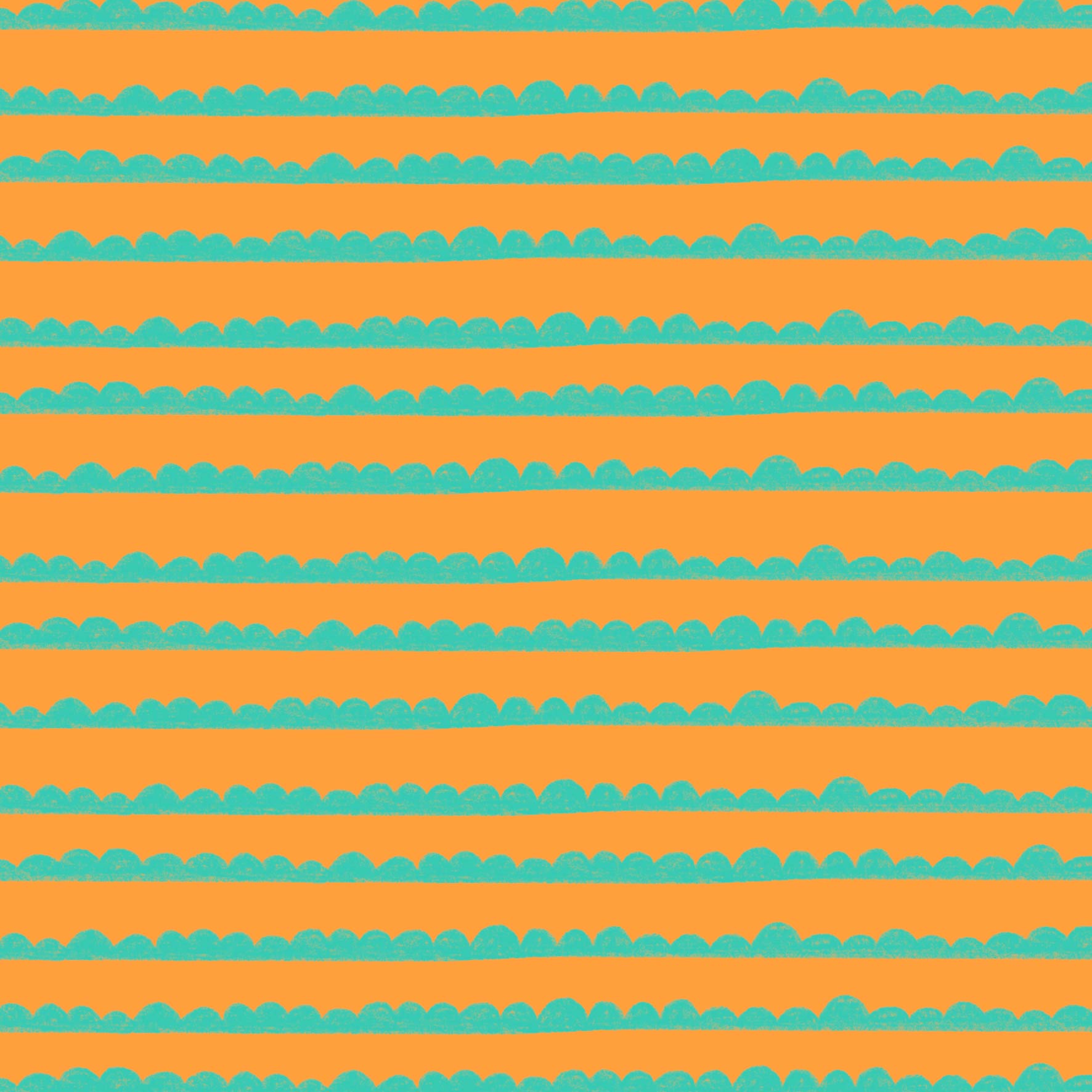 Preorder: Bubble Stripes (Teal on Orange)