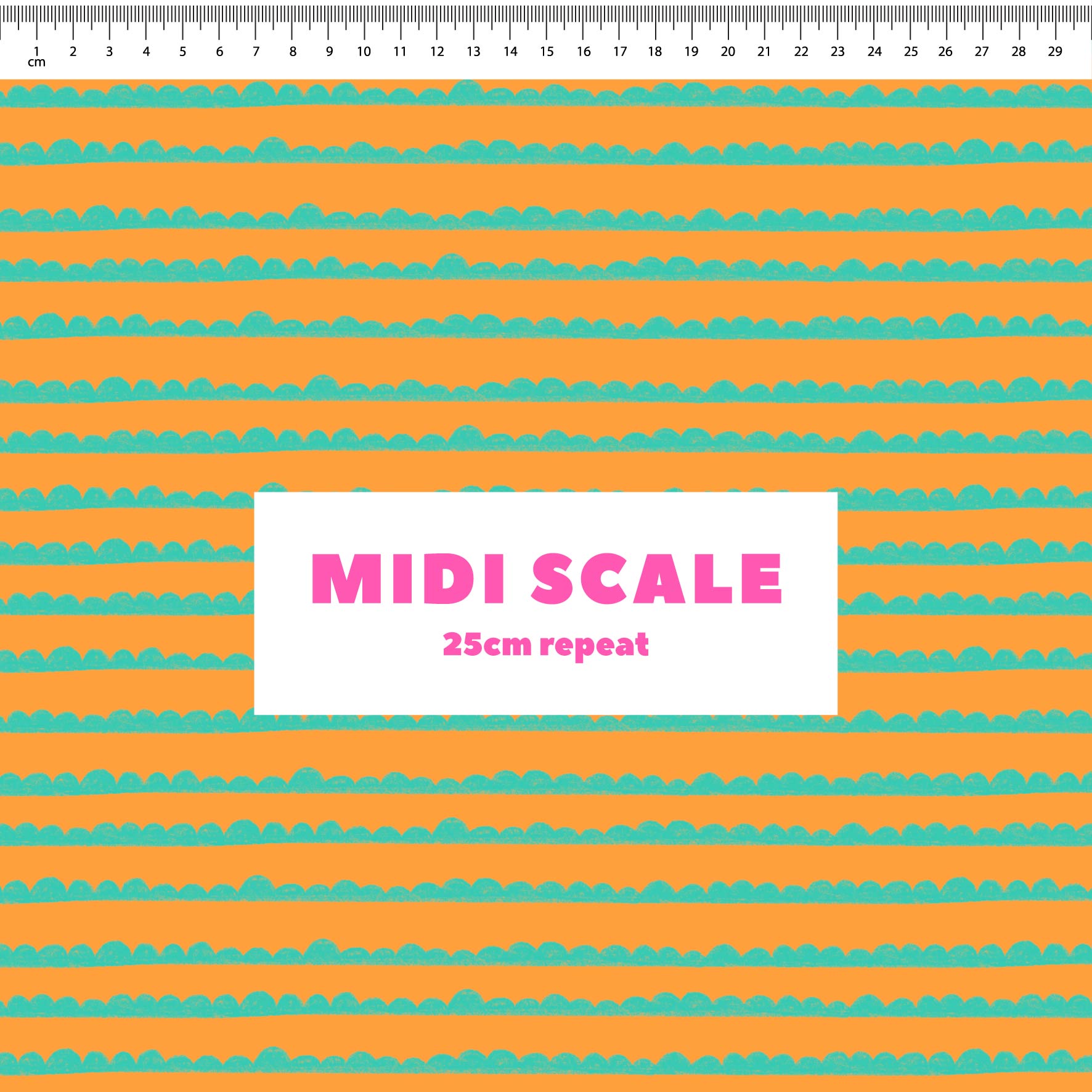 Preorder: Bubble Stripes (Teal on Orange)