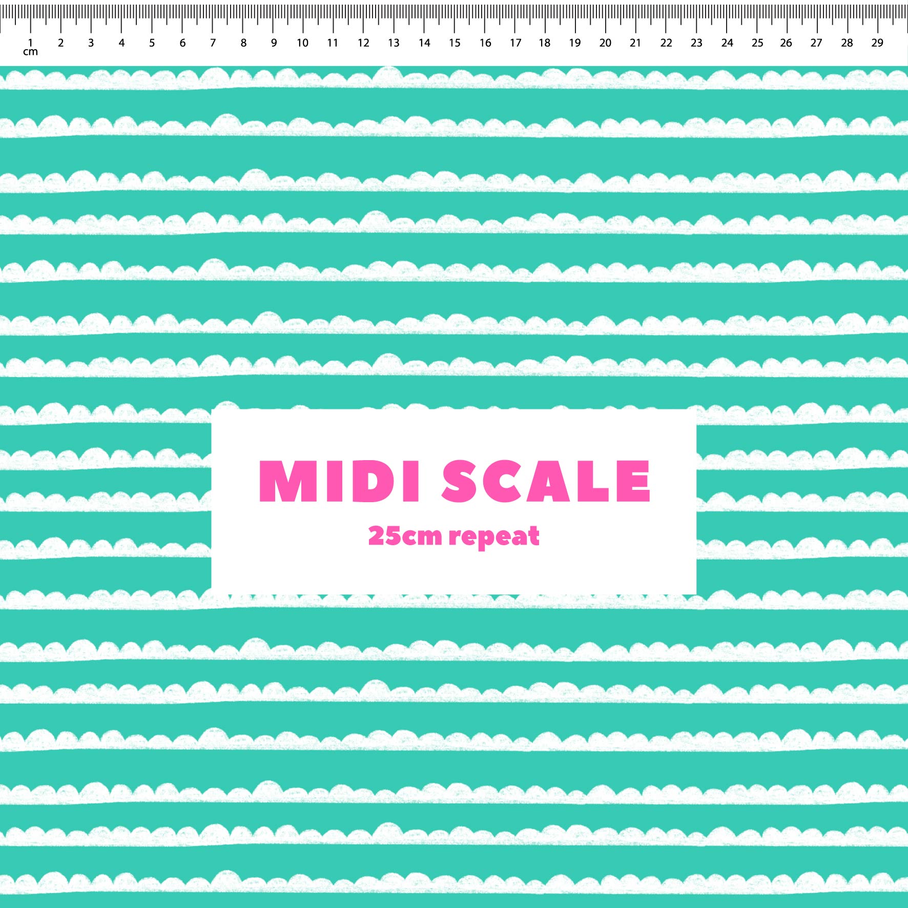 Preorder: Bubble Stripes (White on Teal)