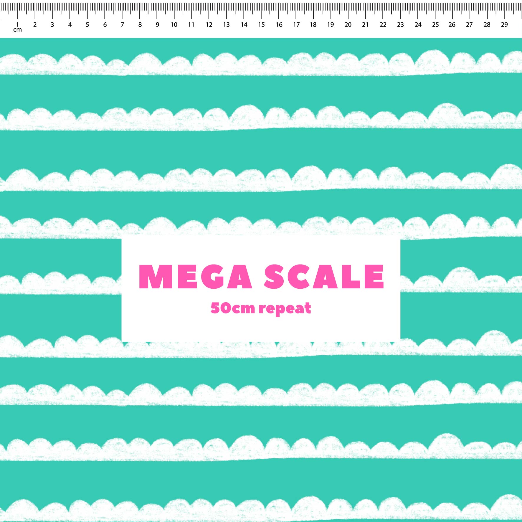 Preorder: Bubble Stripes (White on Teal)