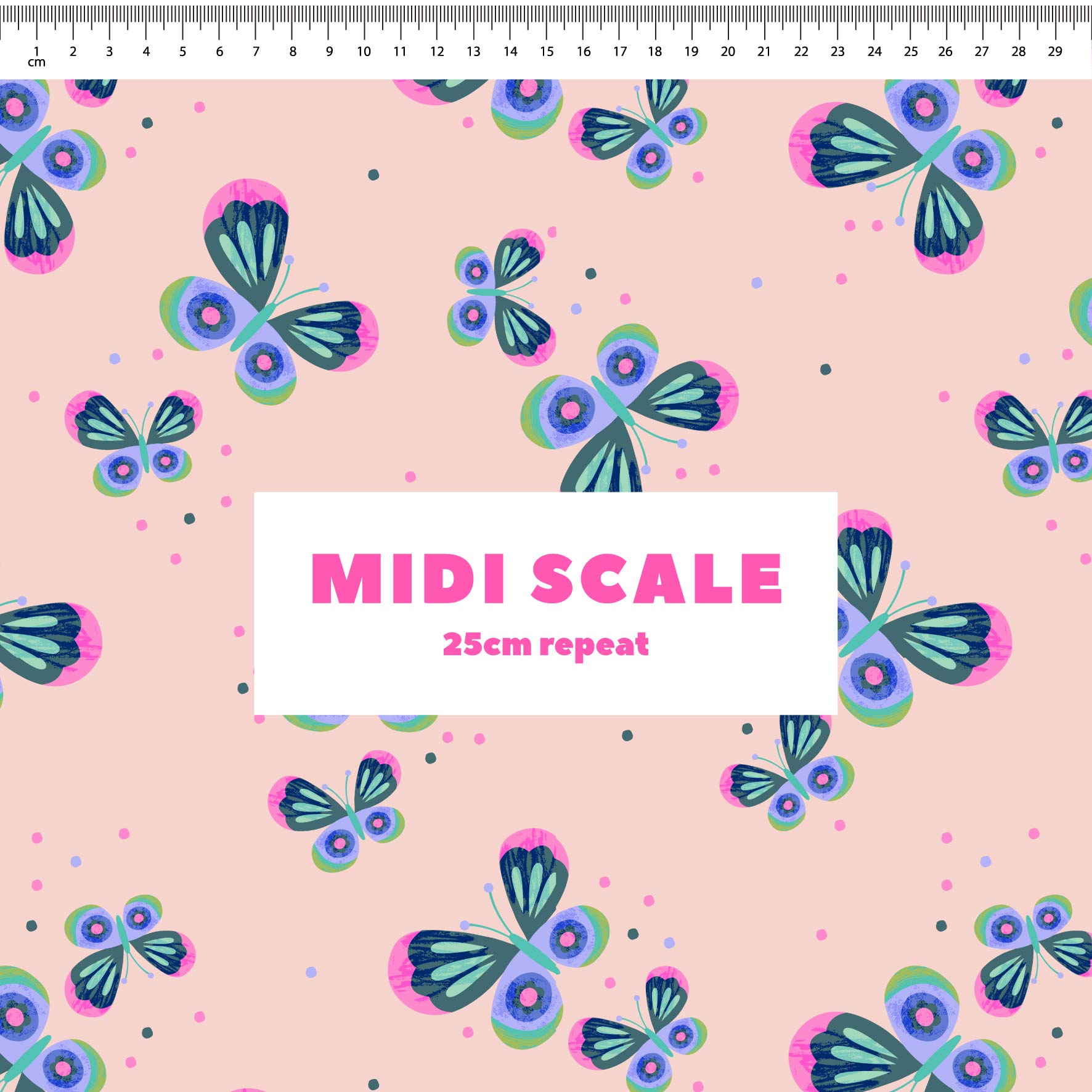 Butterfly Mix (Baby Pink) Preorder Fabric by New Kid Club