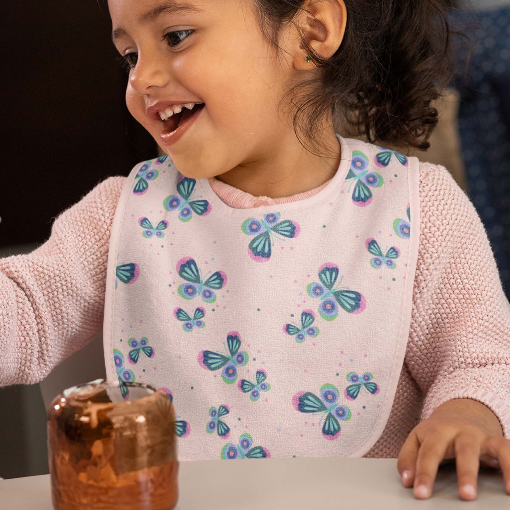 Butterfly Mix (Baby Pink) Preorder Fabric by New Kid Club