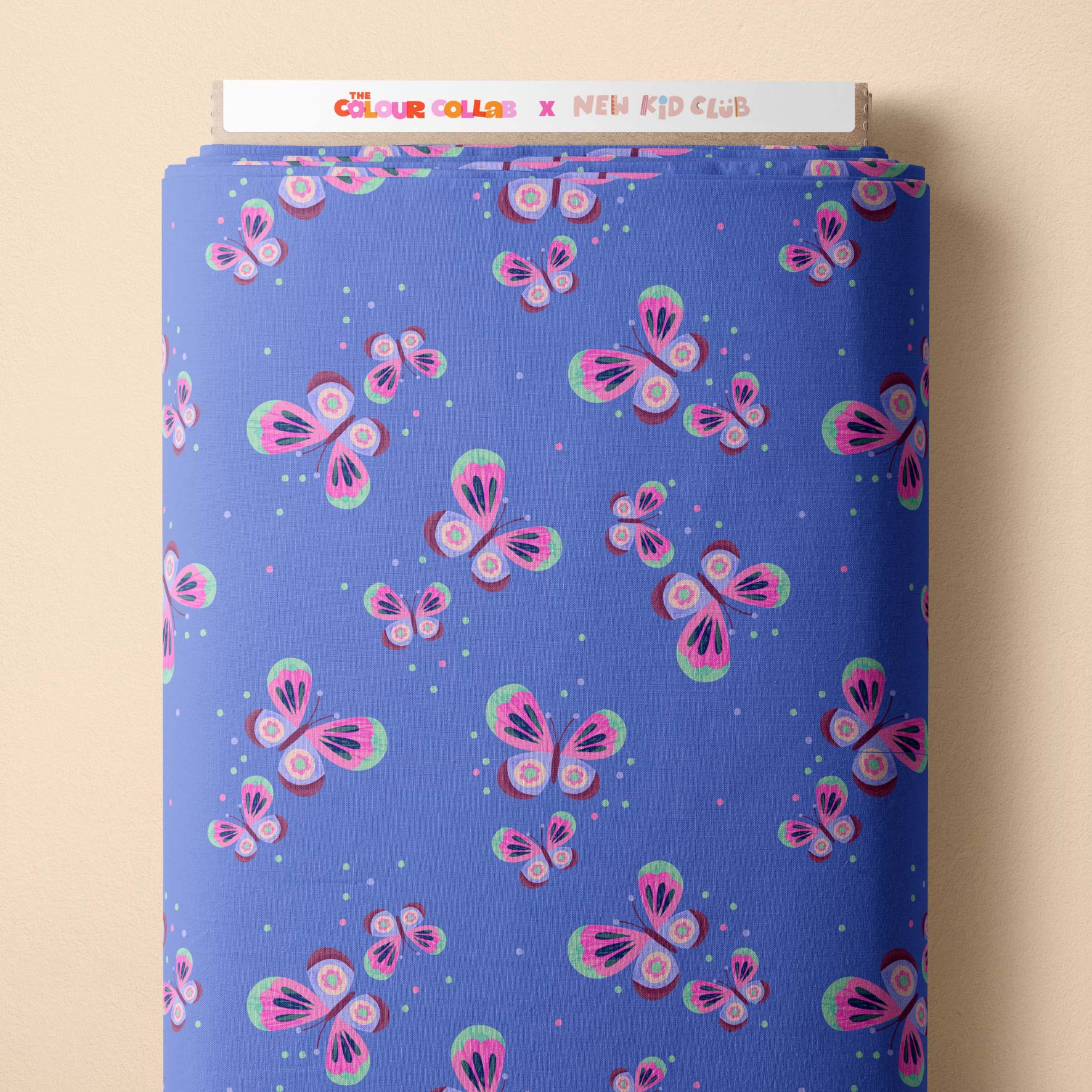Butterfly Mix (Blue) Preorder Fabric by New Kid Club