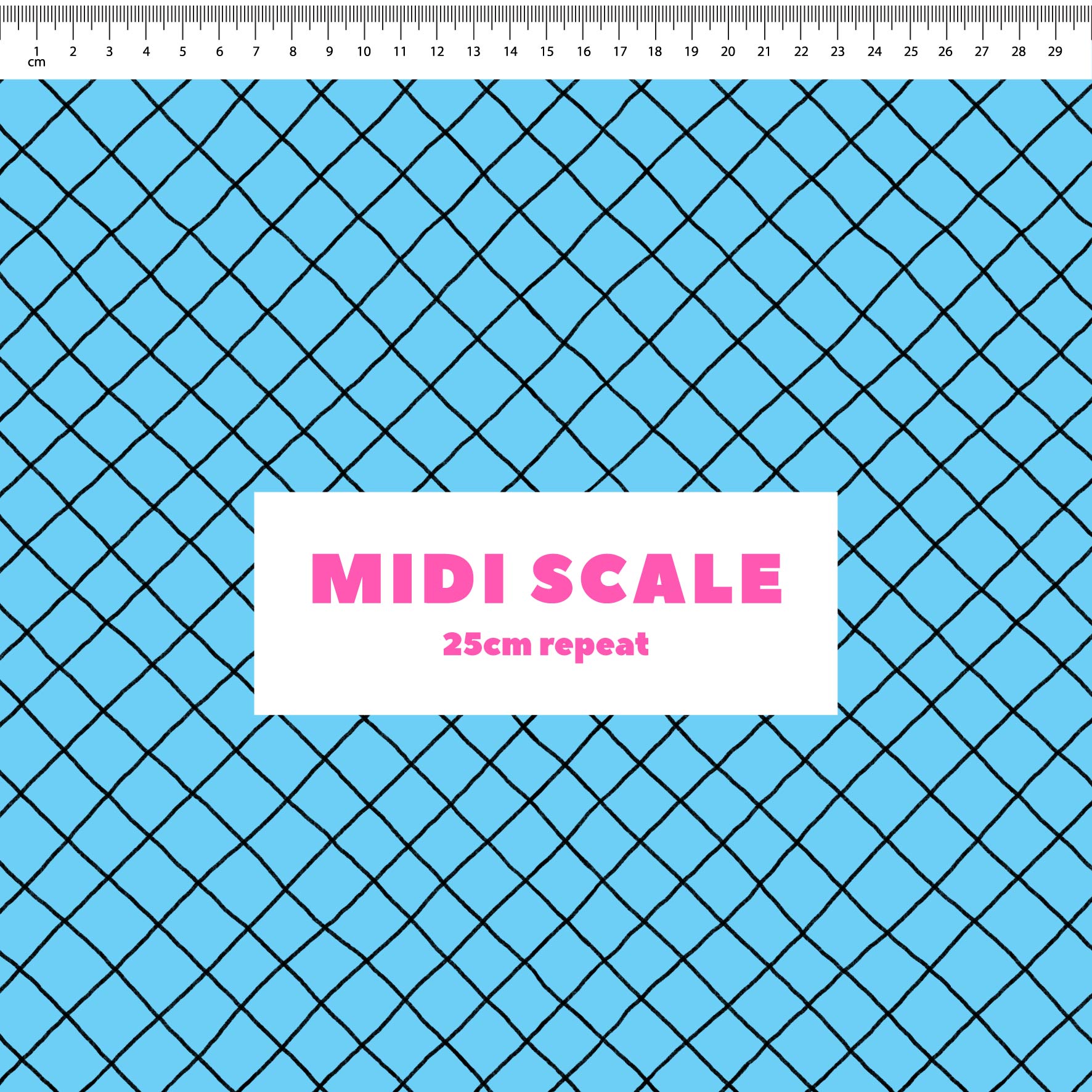 Preorder: Checkered Lines (Black on Light Blue)