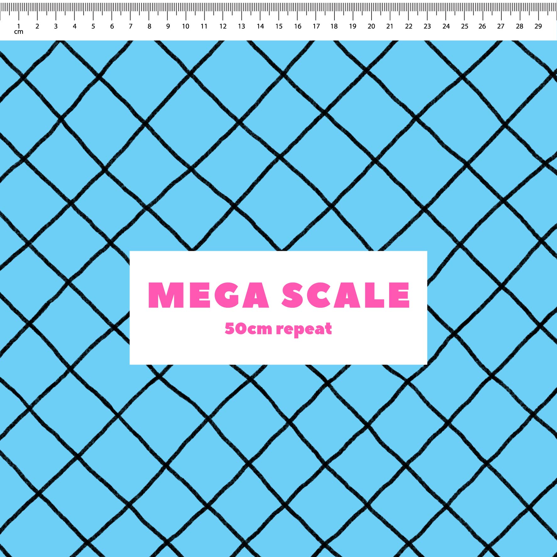 Preorder: Checkered Lines (Black on Light Blue)