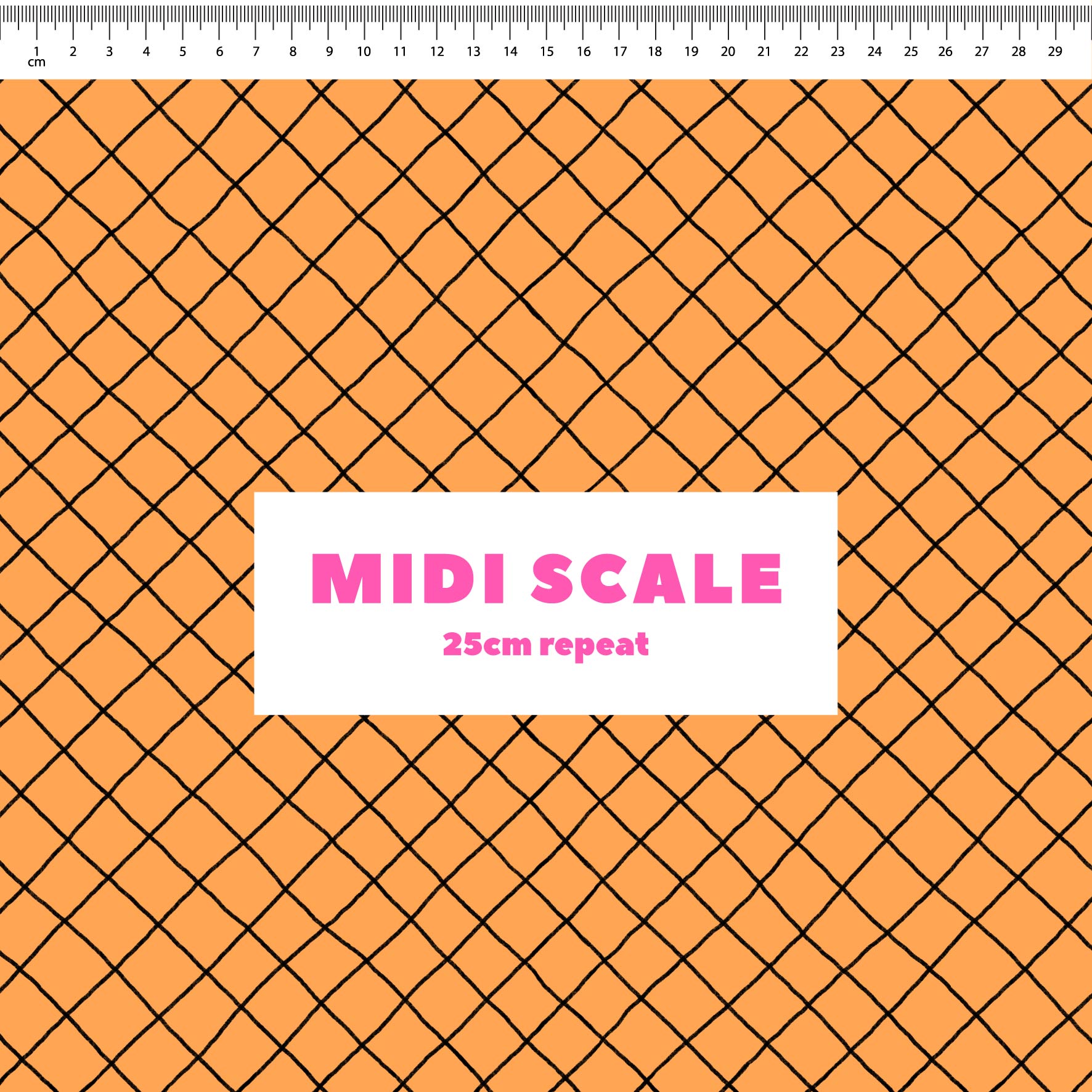 Preorder: Checkered Lines (Black on Orange)