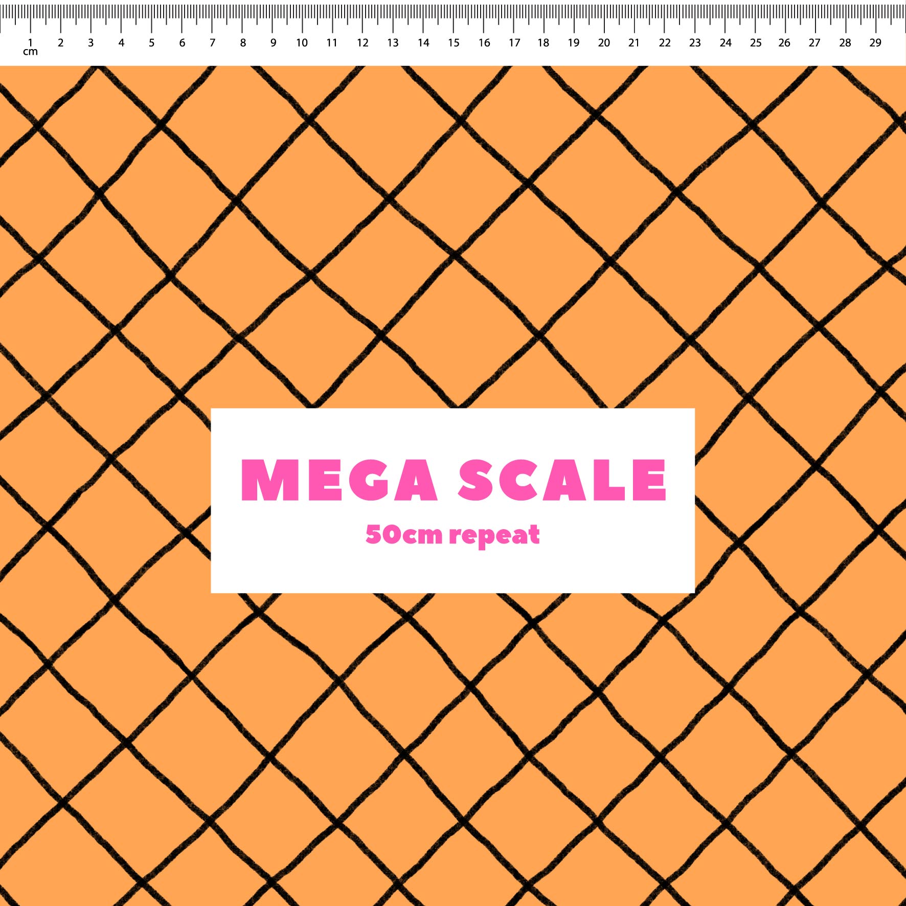 Preorder: Checkered Lines (Black on Orange)